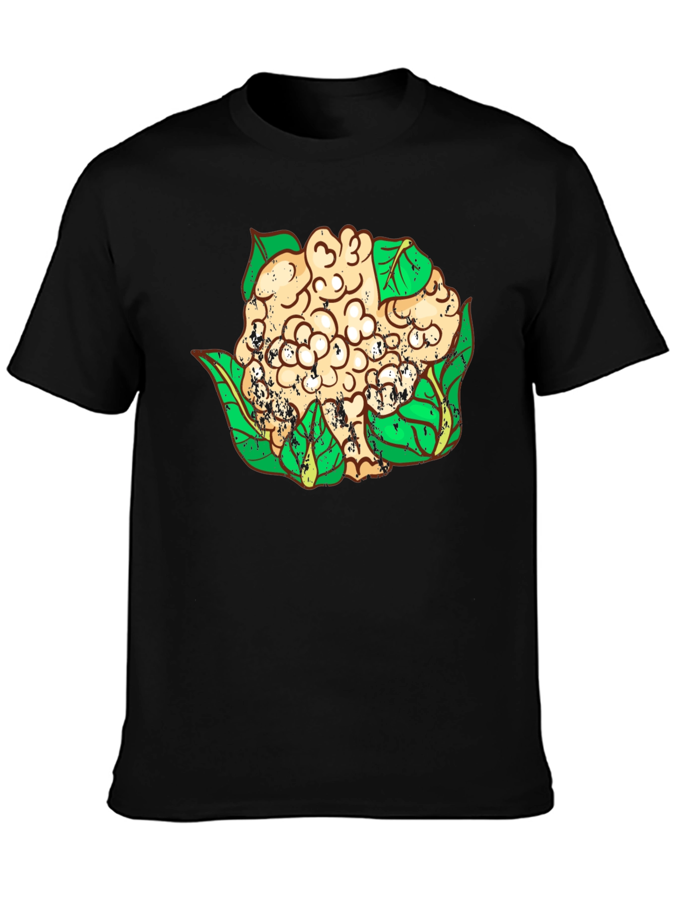 Black Cauliflower Graphic T-Shirt - Unique Vegan Style view 3