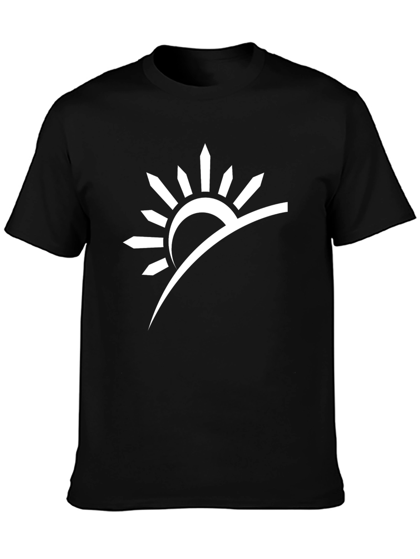 Black Sunrise Graphic Tee - Modern Black T-Shirt view 3