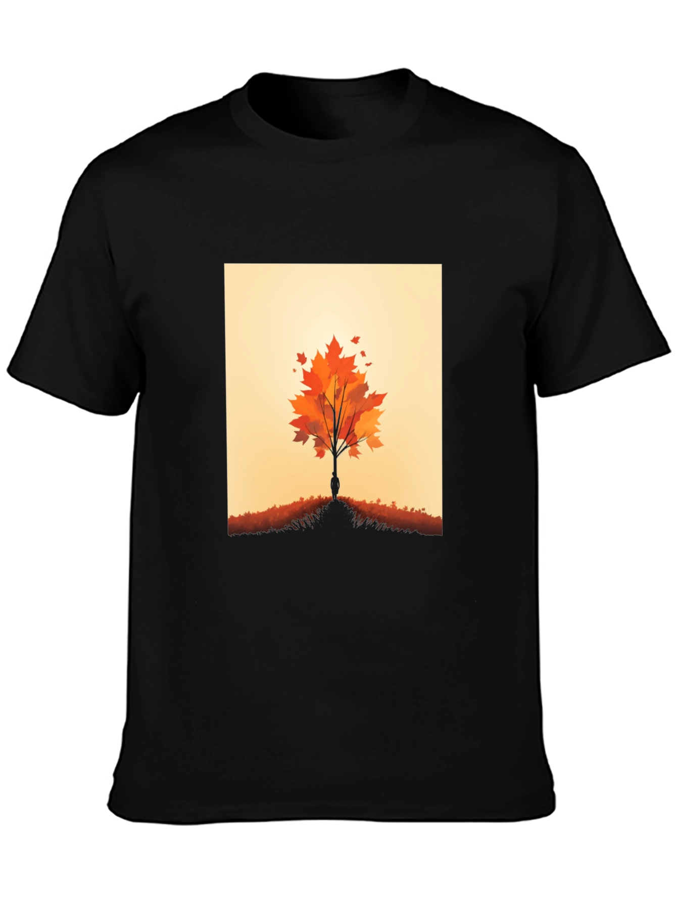 Black Autumn Tree Graphic Tee - Nature Inspired Design view 3