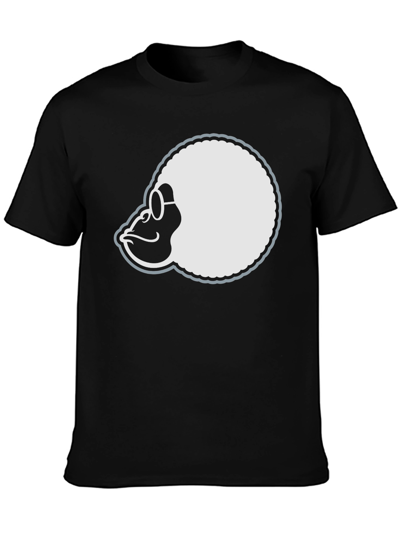 Black Retro Gorilla Tee - Black Cotton T-Shirt view 3
