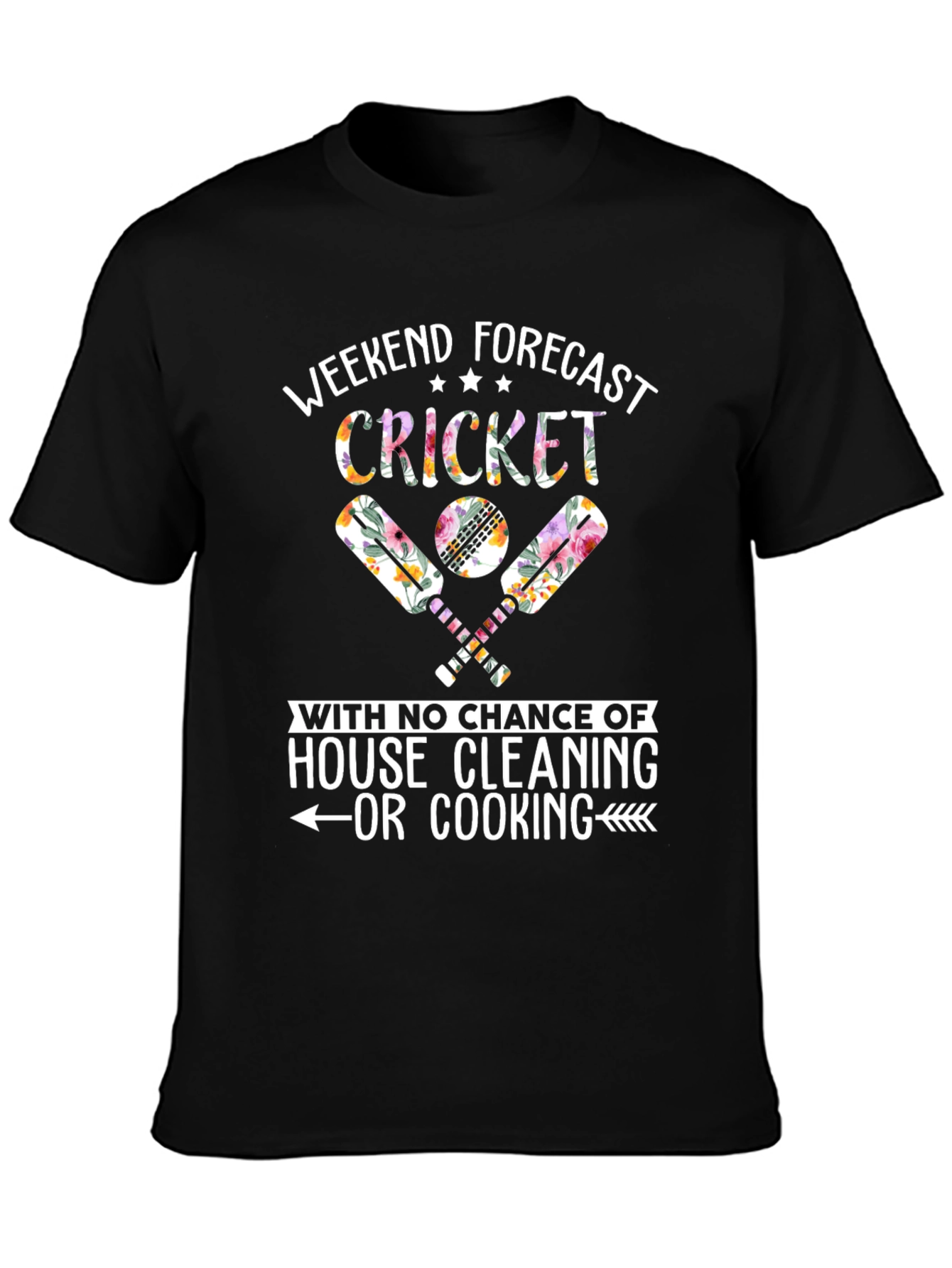 Black Weekend Cricket Forecast T-Shirt - No Cleaning! view 3