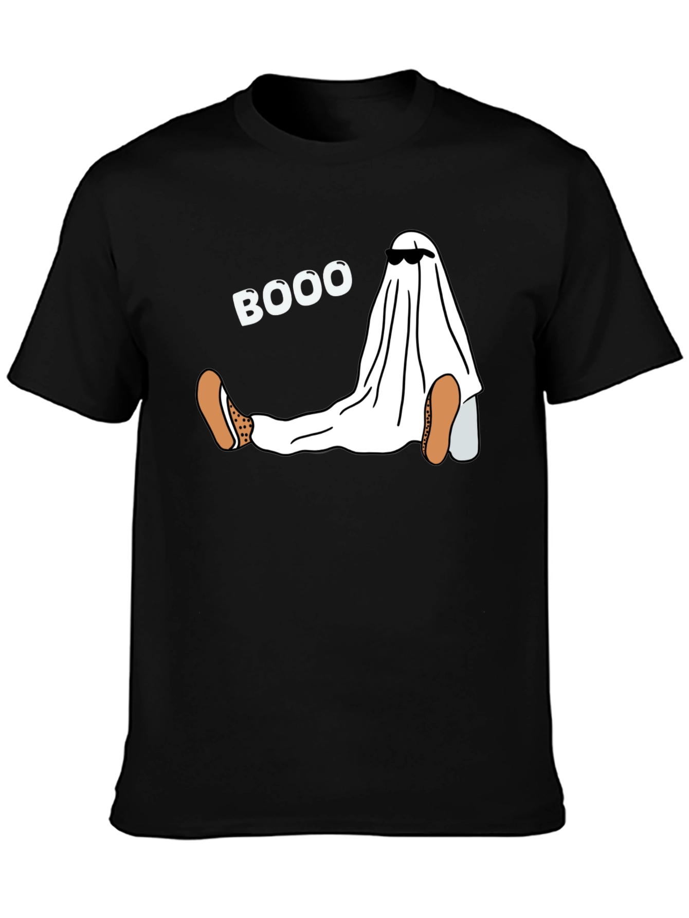 Black Funny Halloween Ghost Boo T-Shirt view 3