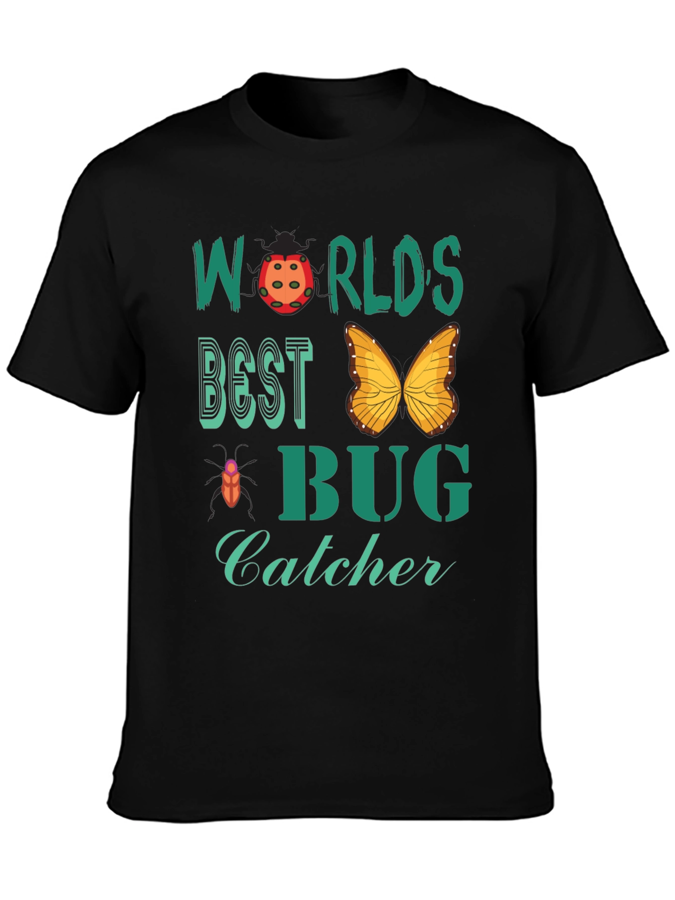 Black World's Best Bug Catcher Graphic Tee view 3