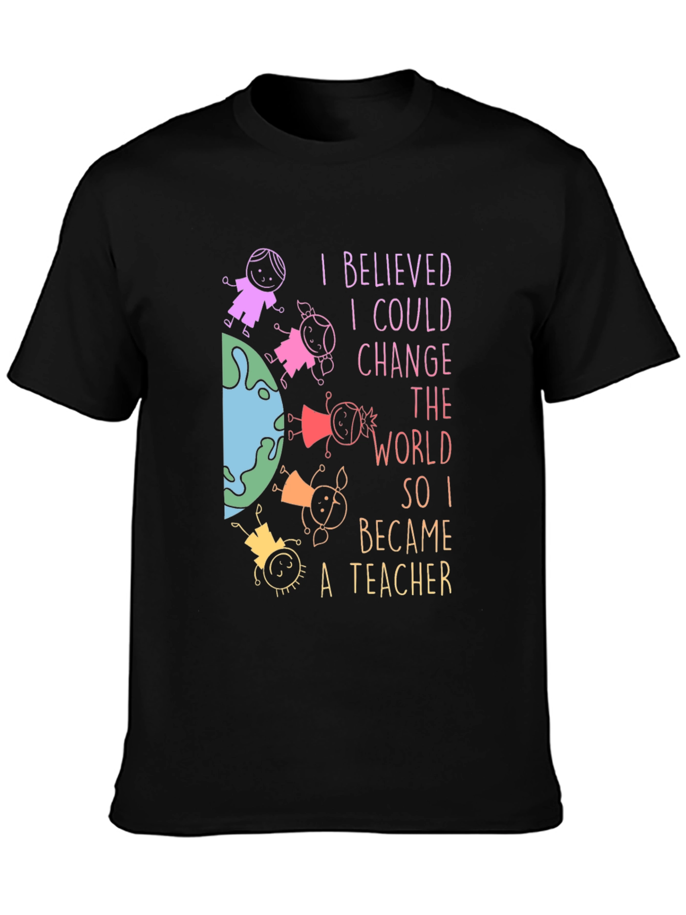 Black Teacher T-Shirt: Change the World view 3