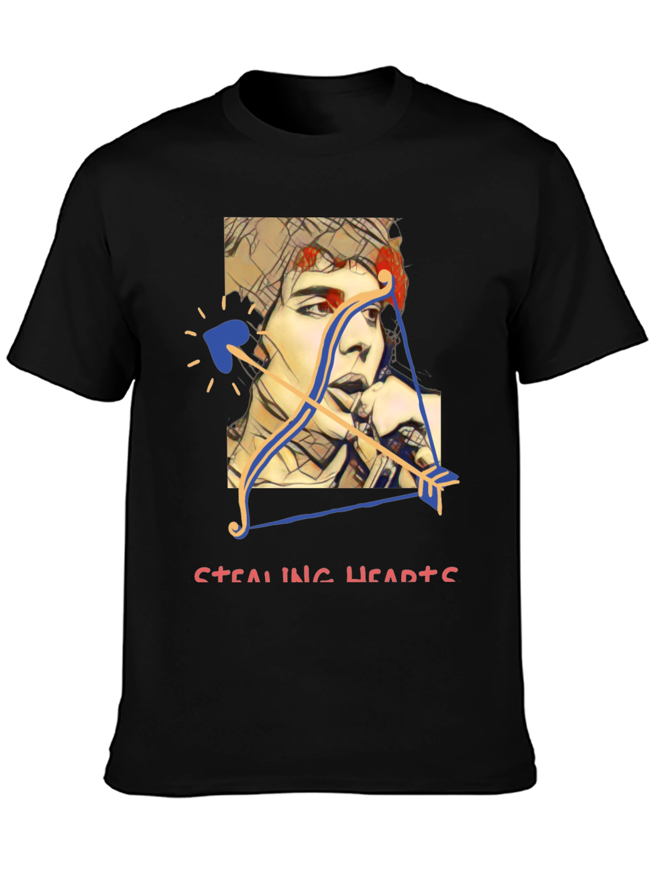 Black Stealing Hearts Graphic Tee view 3