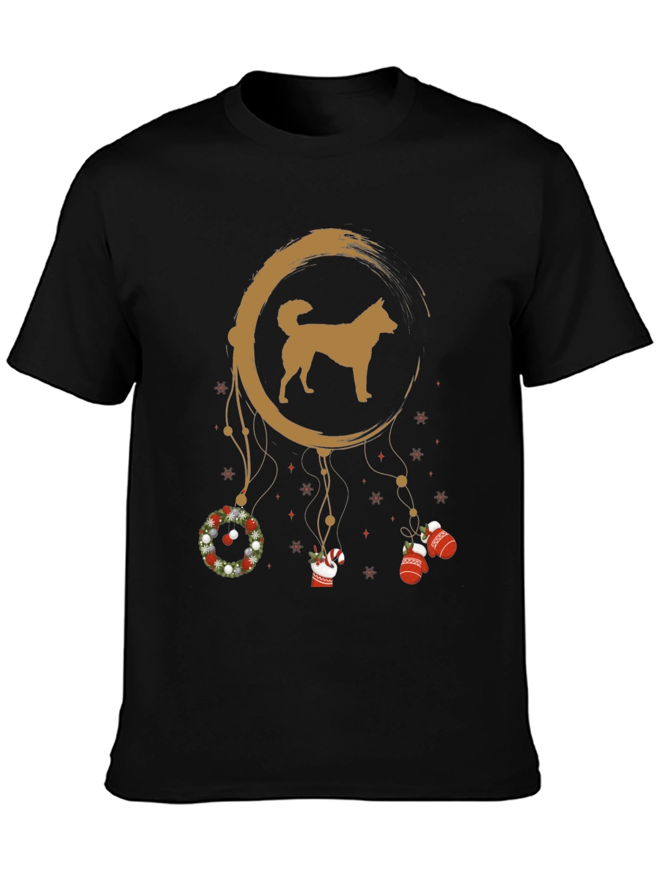 Black Dog Dream Catcher T-Shirt view 3
