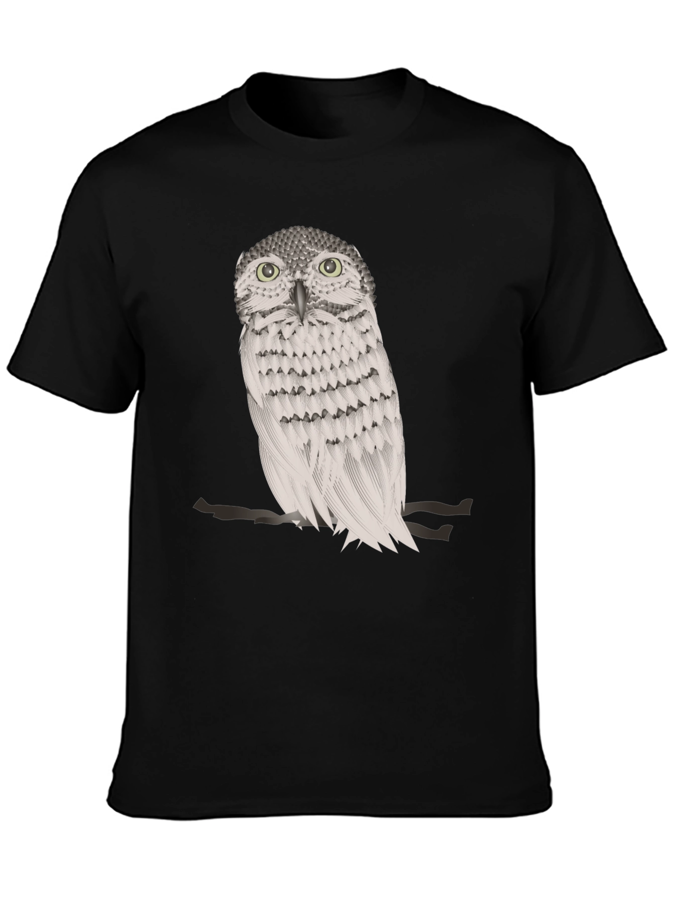 Black Owl Graphic Print Crew Neck T-Shirt view 3