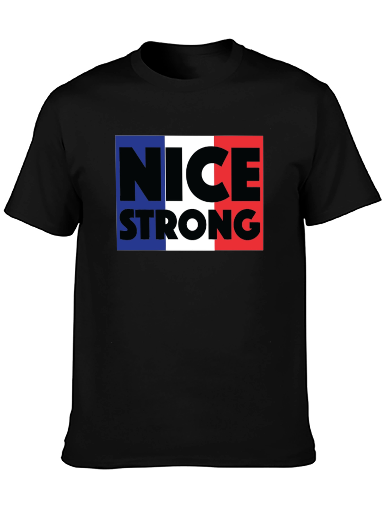 Black Nice Strong T-Shirt France Colors view 3