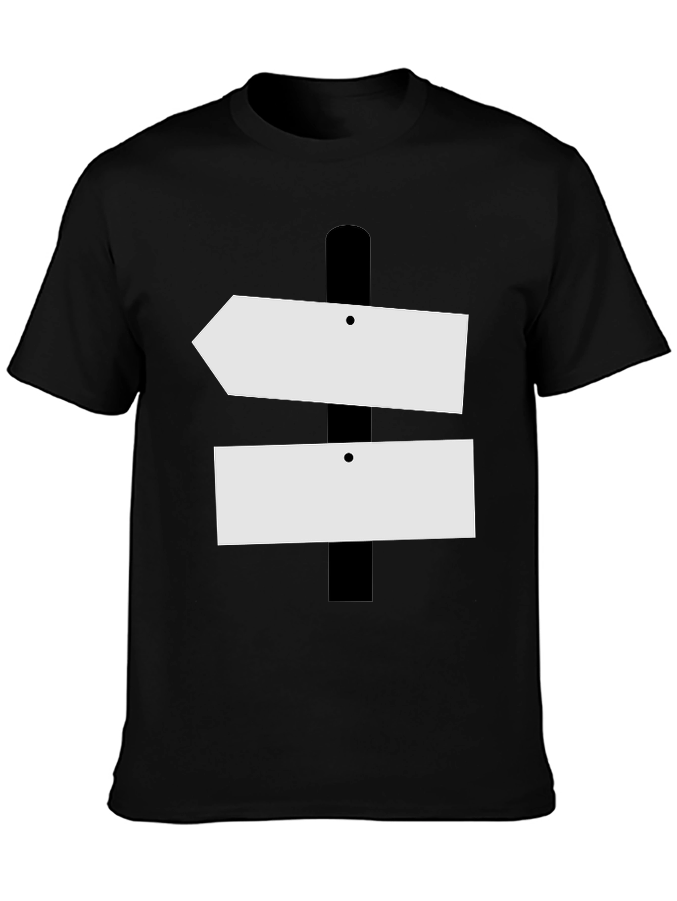 Black Directional Sign T-Shirt - Novelty Graphic Tee view 3