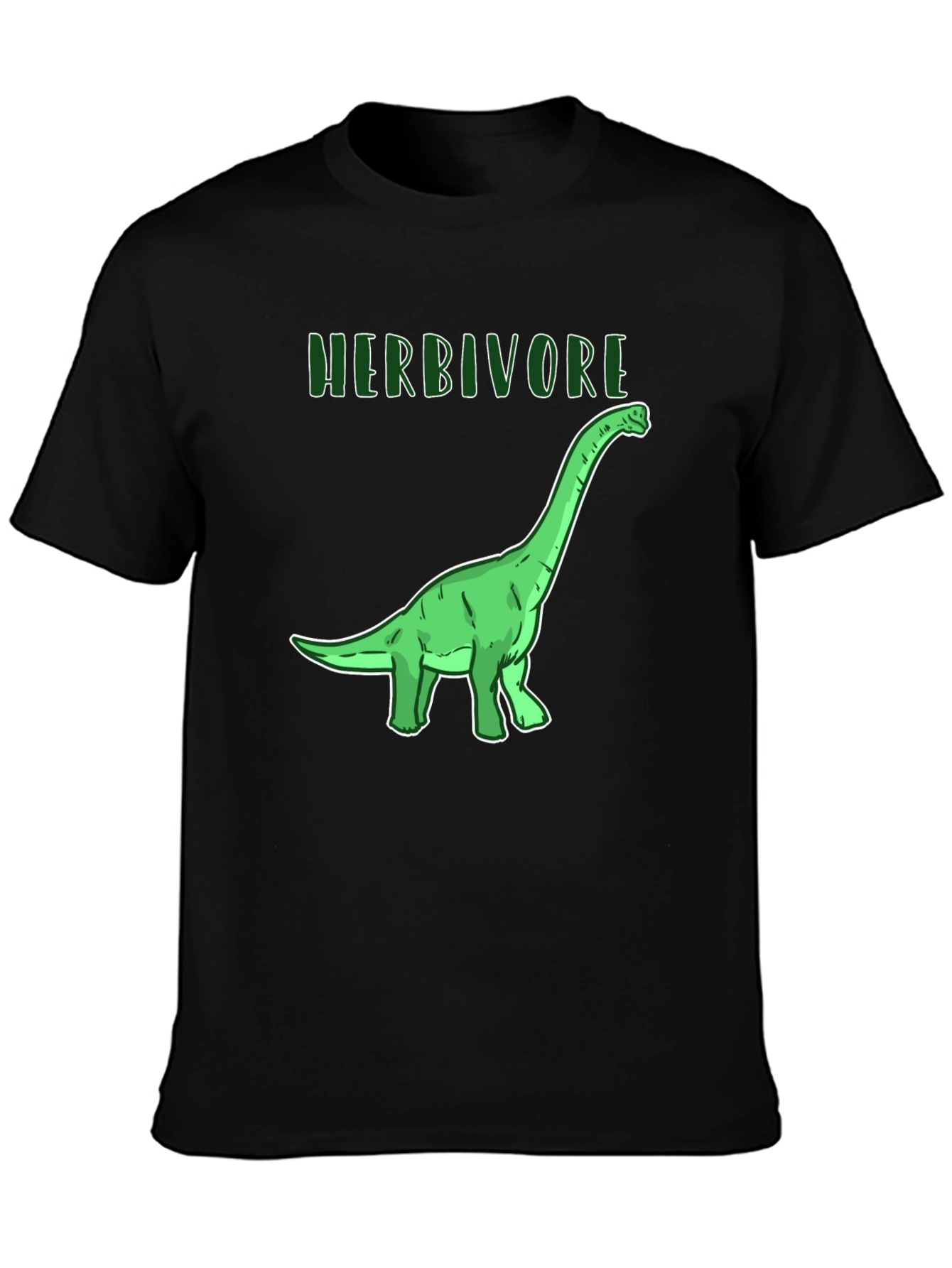 Black Herbivore Dinosaur Graphic T-Shirt - Black Cotton Tee view 3