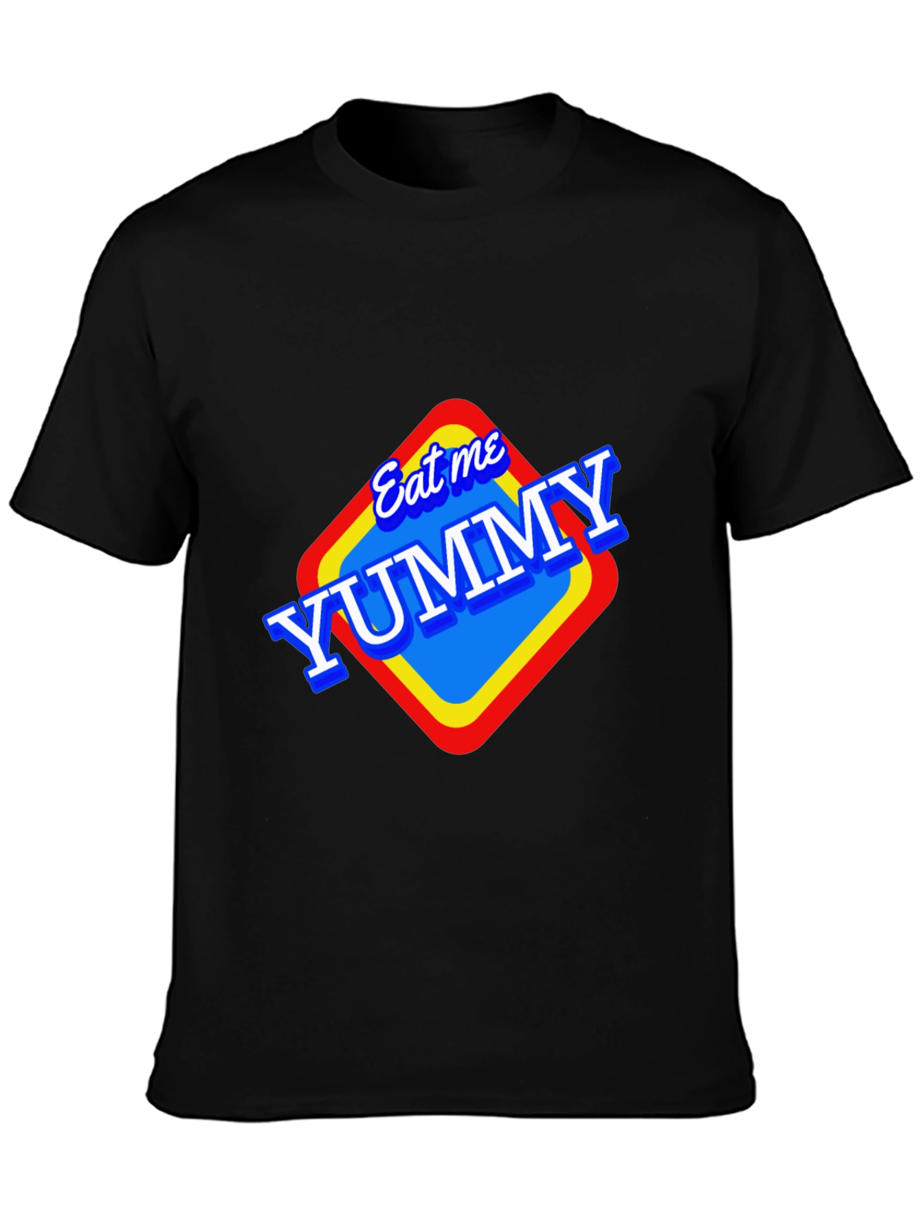 Black Eat Me Yummy Graphic Tee - Black Unisex T-Shirt view 3