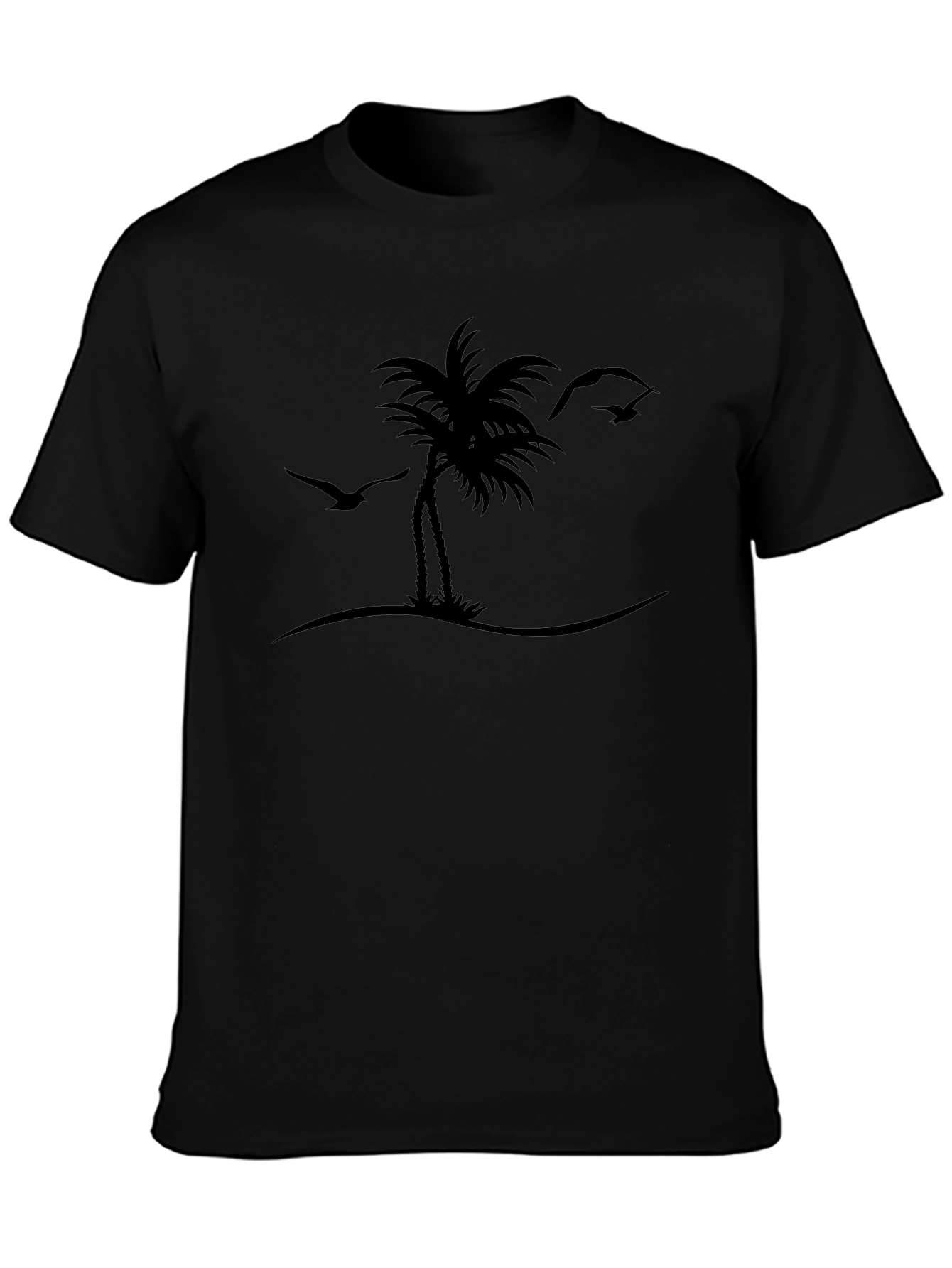 Black Island Life Tee - Black Palm Tree Graphic T-Shirt view 3