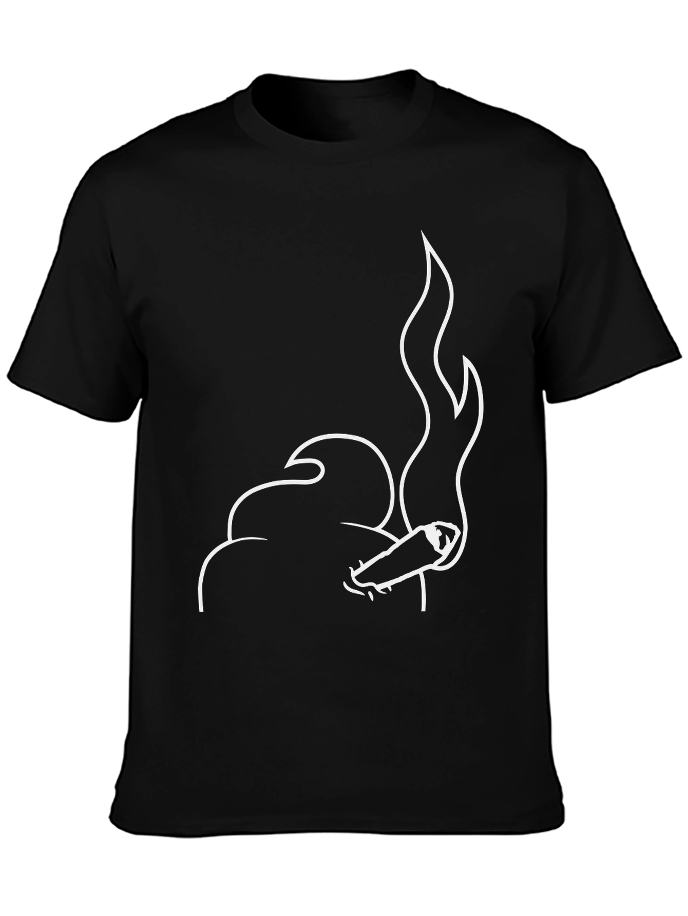 Black Cool Smoker T-Shirt - Black Cotton Blend Tee view 3