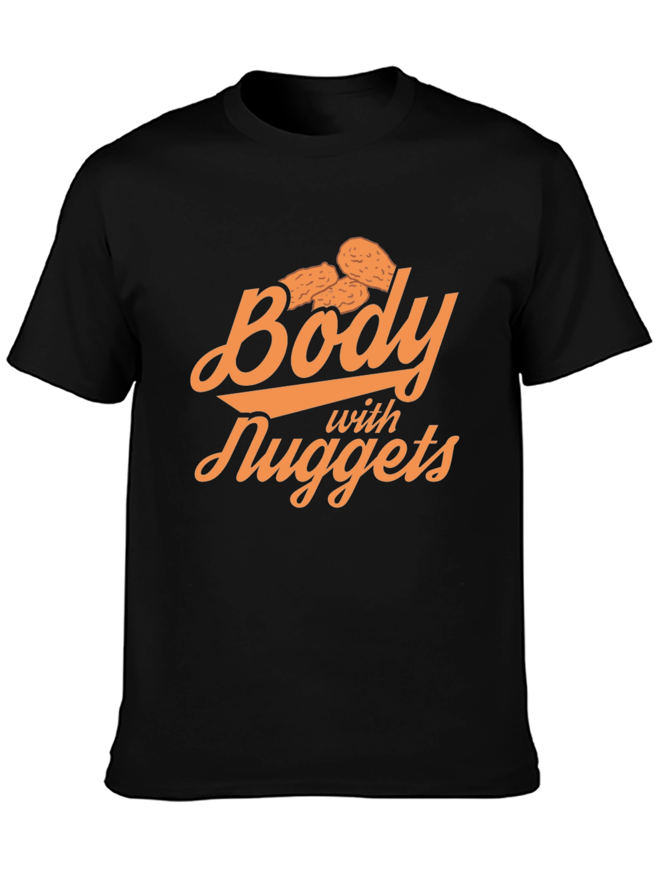 Black Body with Nuggets Funny Graphic T-Shirt view 3