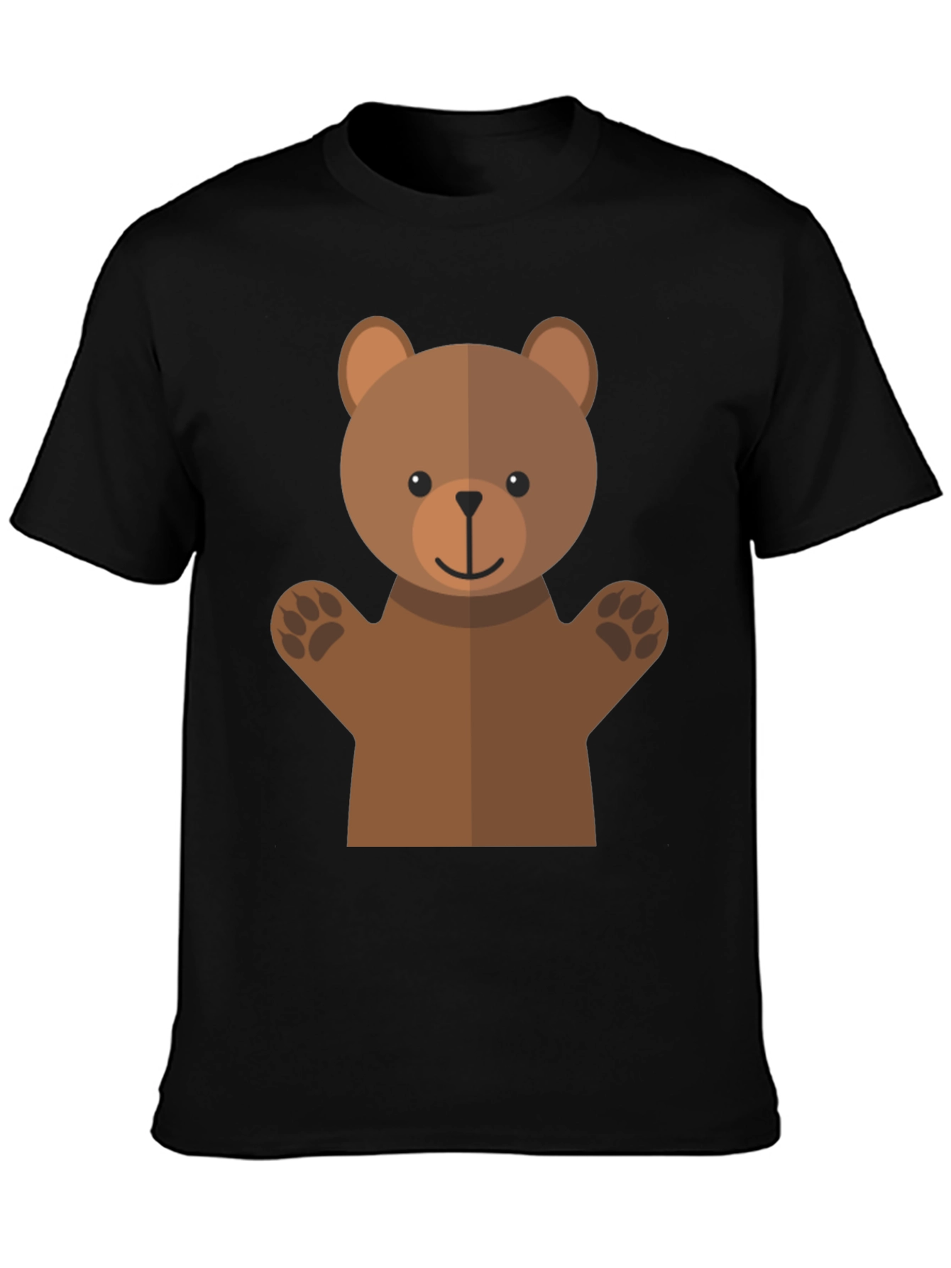 Black Cute Bear Graphic Tee - Black T-Shirt view 3
