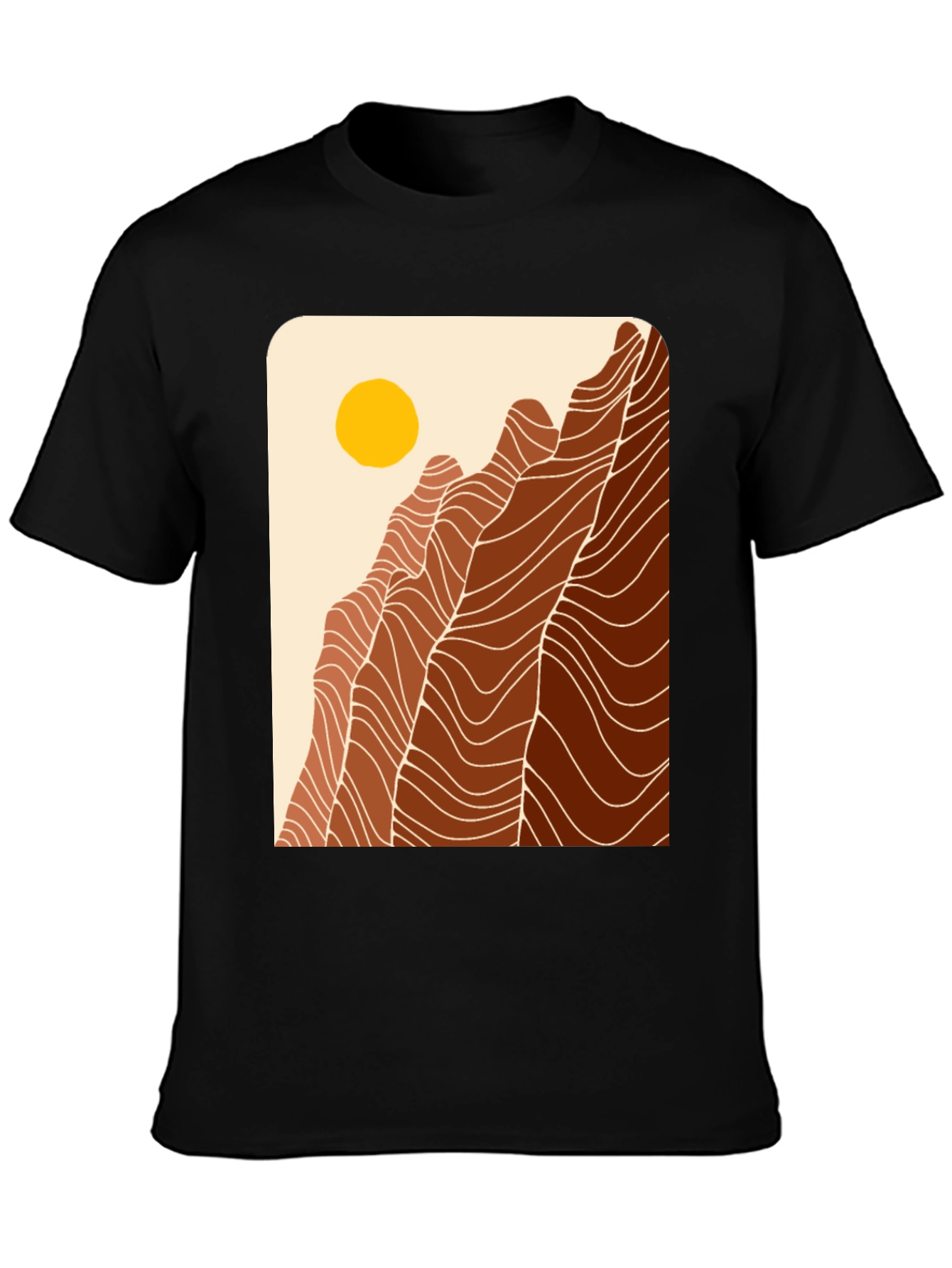Black Mountains Graphic Tee - Unisex Black Cotton T-Shirt view 3