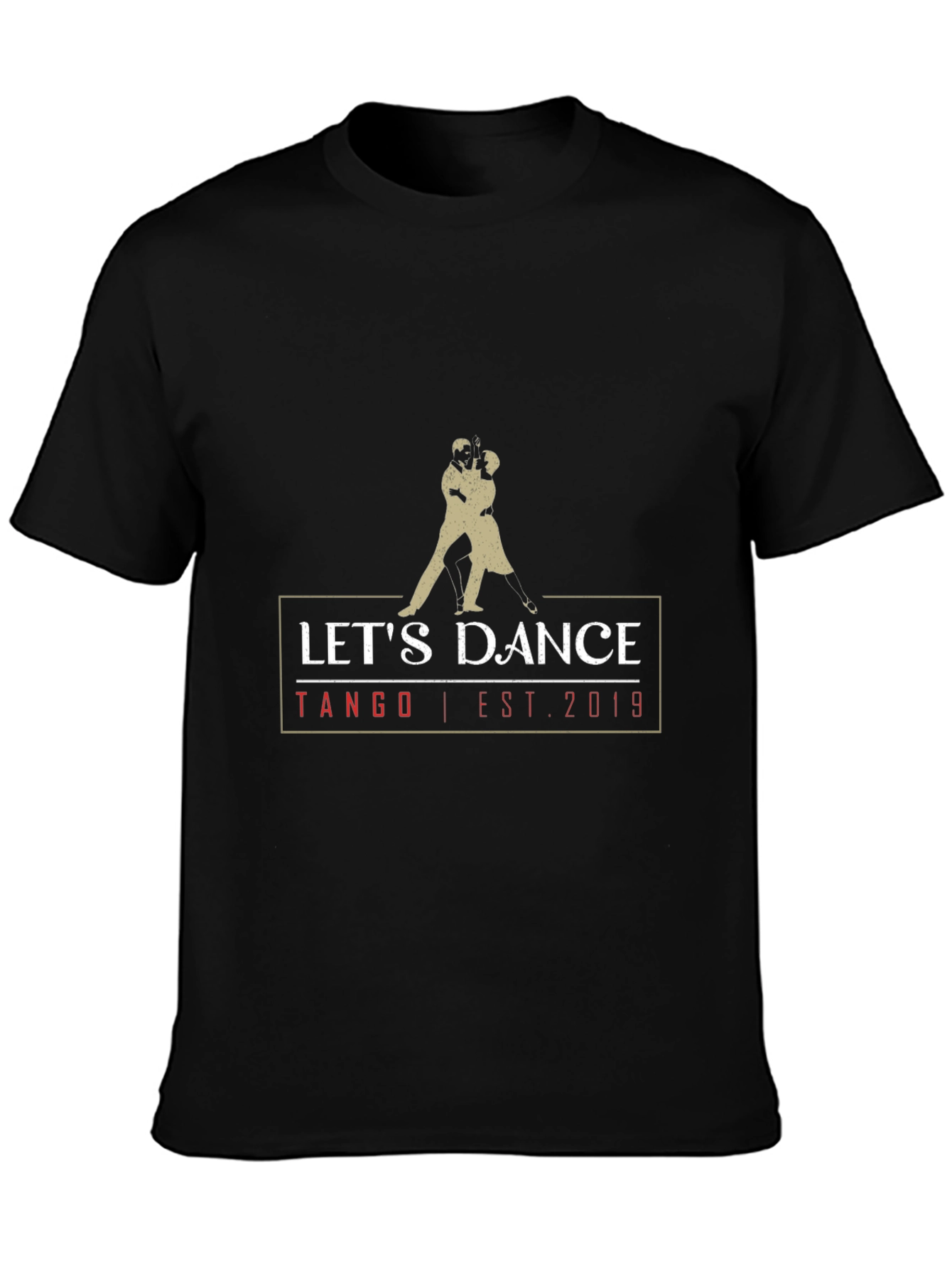 Black Let's Dance Tango Est. 2019 Black T-Shirt view 3