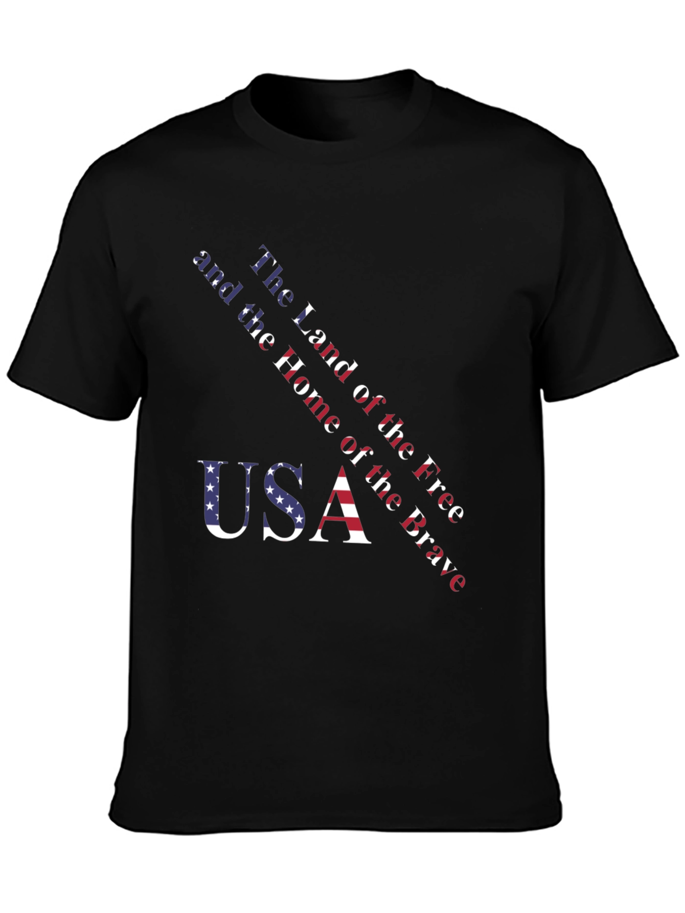 Black USA Patriotic T-Shirt - Land of the Free view 3