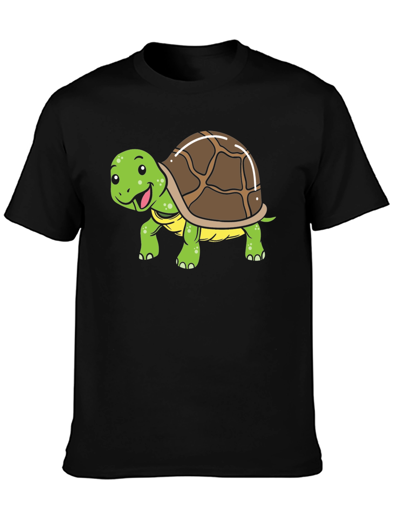 Black Cute Turtle Graphic T-Shirt view 3