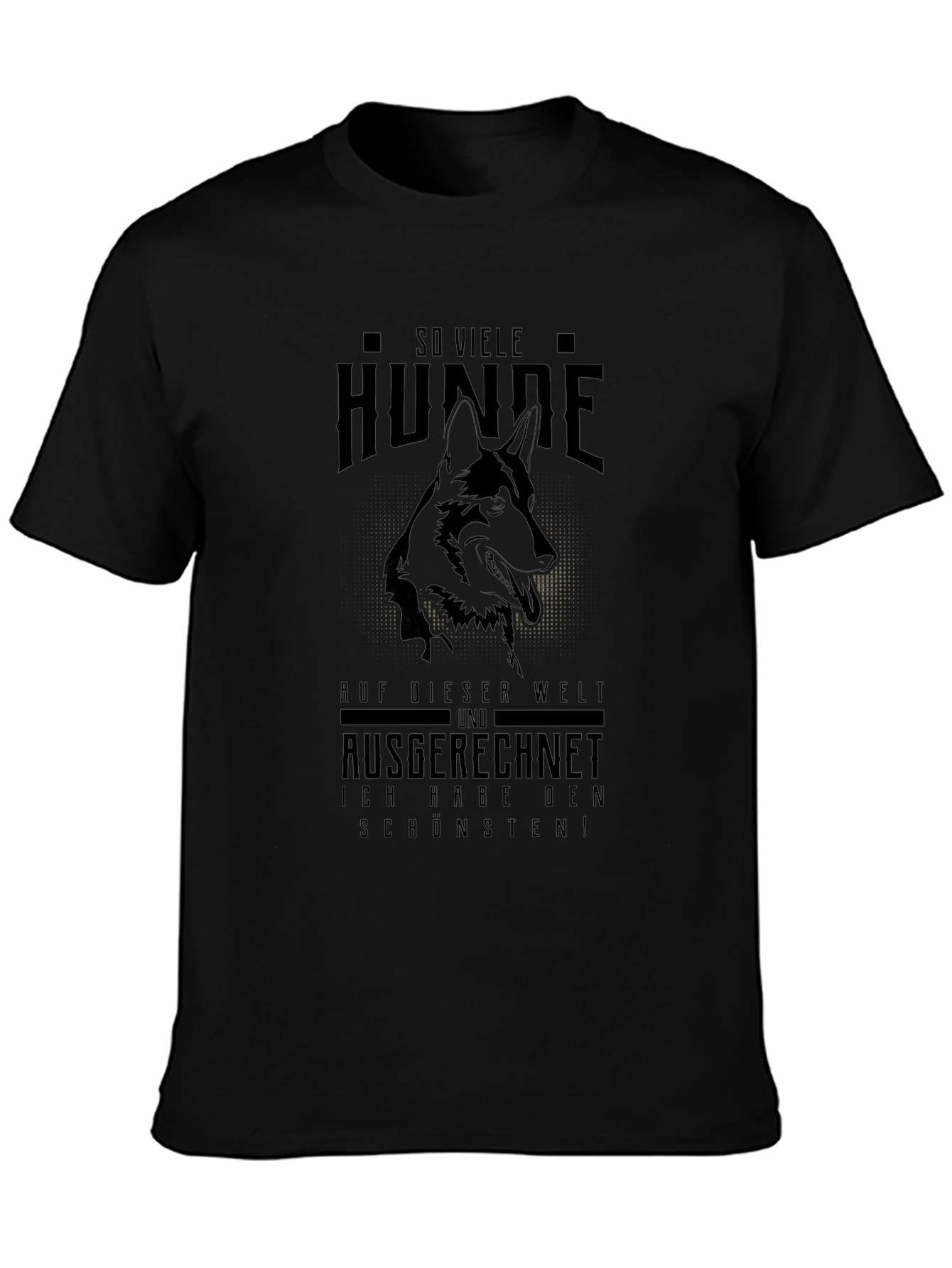 Black Dog Lover T-Shirt - "So Viele Hunde" German Quote view 3