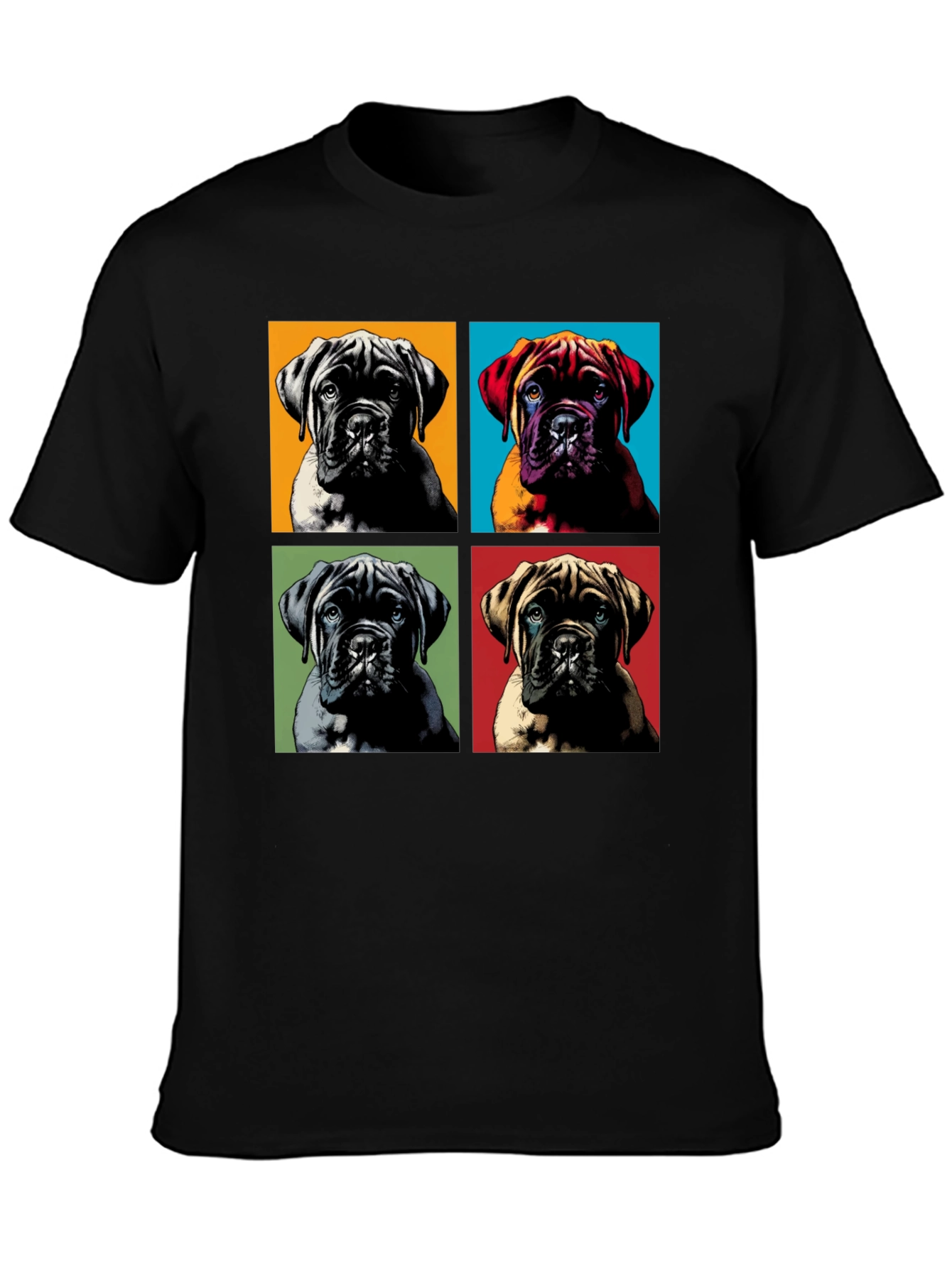 Black Pop Art Dog Breed Graphic Tee view 3