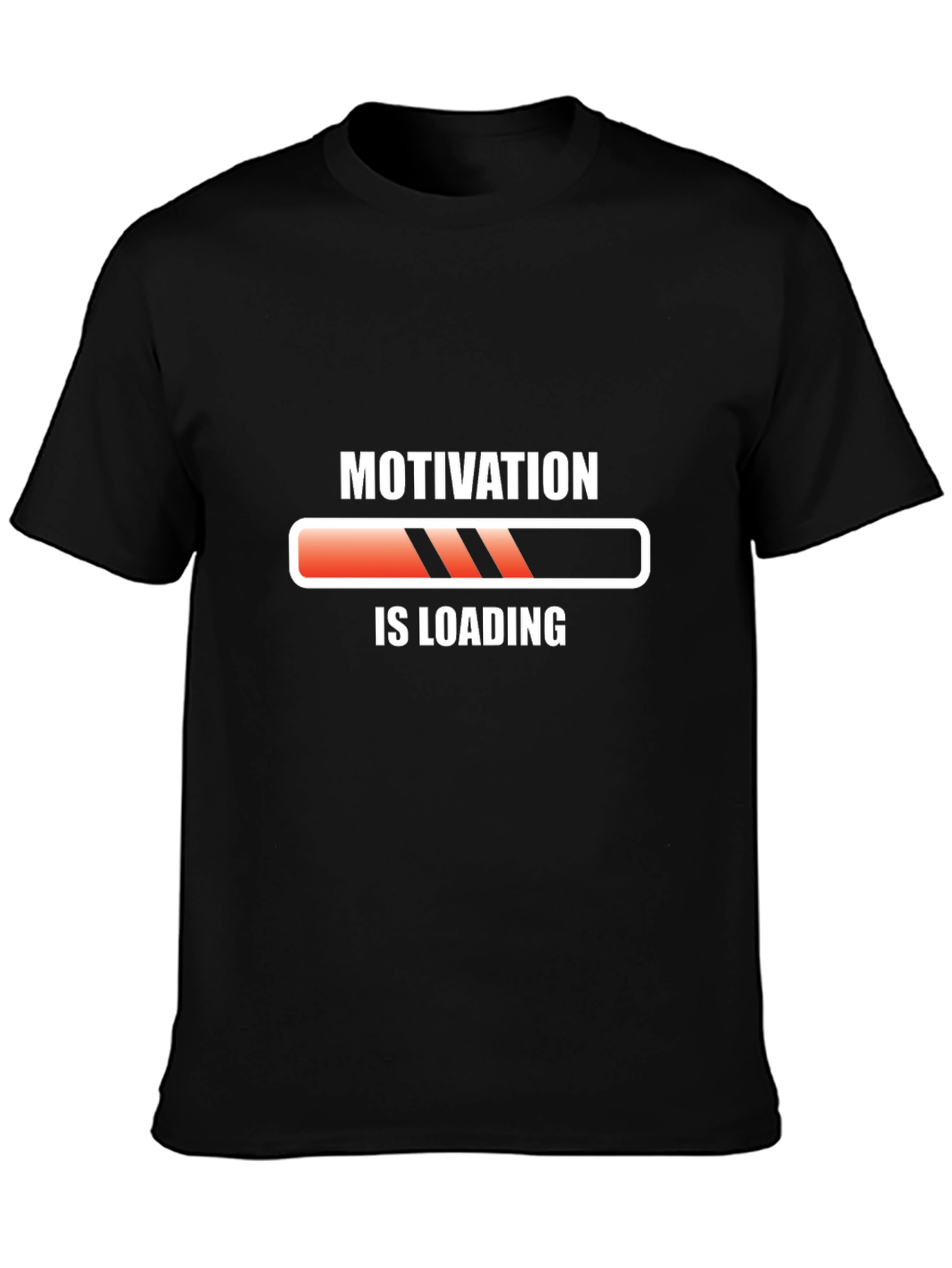 Black Motivation Loading Black T-Shirt view 3