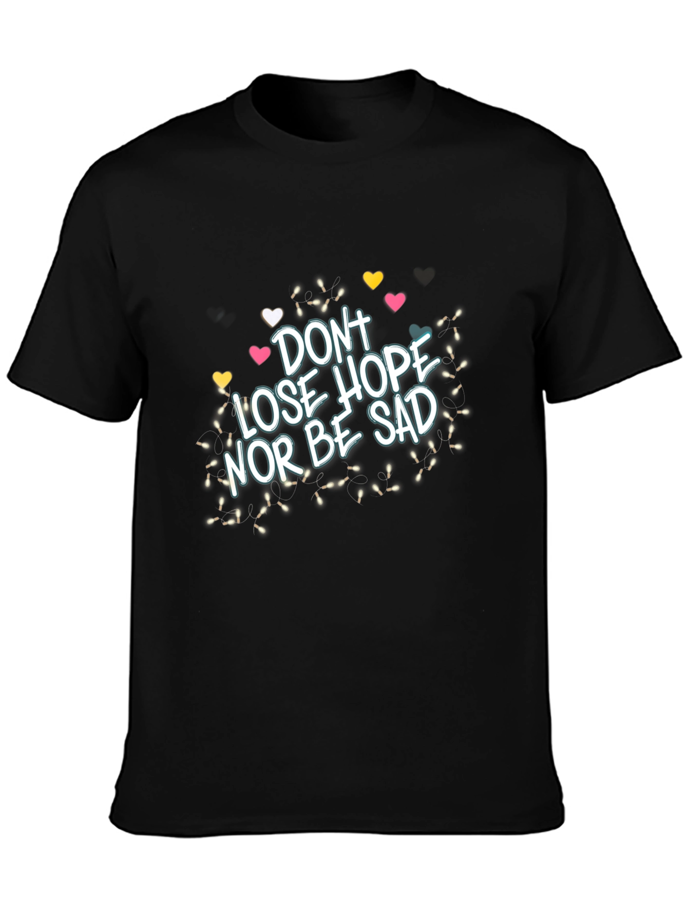 Black Don't Lose Hope Graphic Tee - Inspiring Black T-Shirt view 3