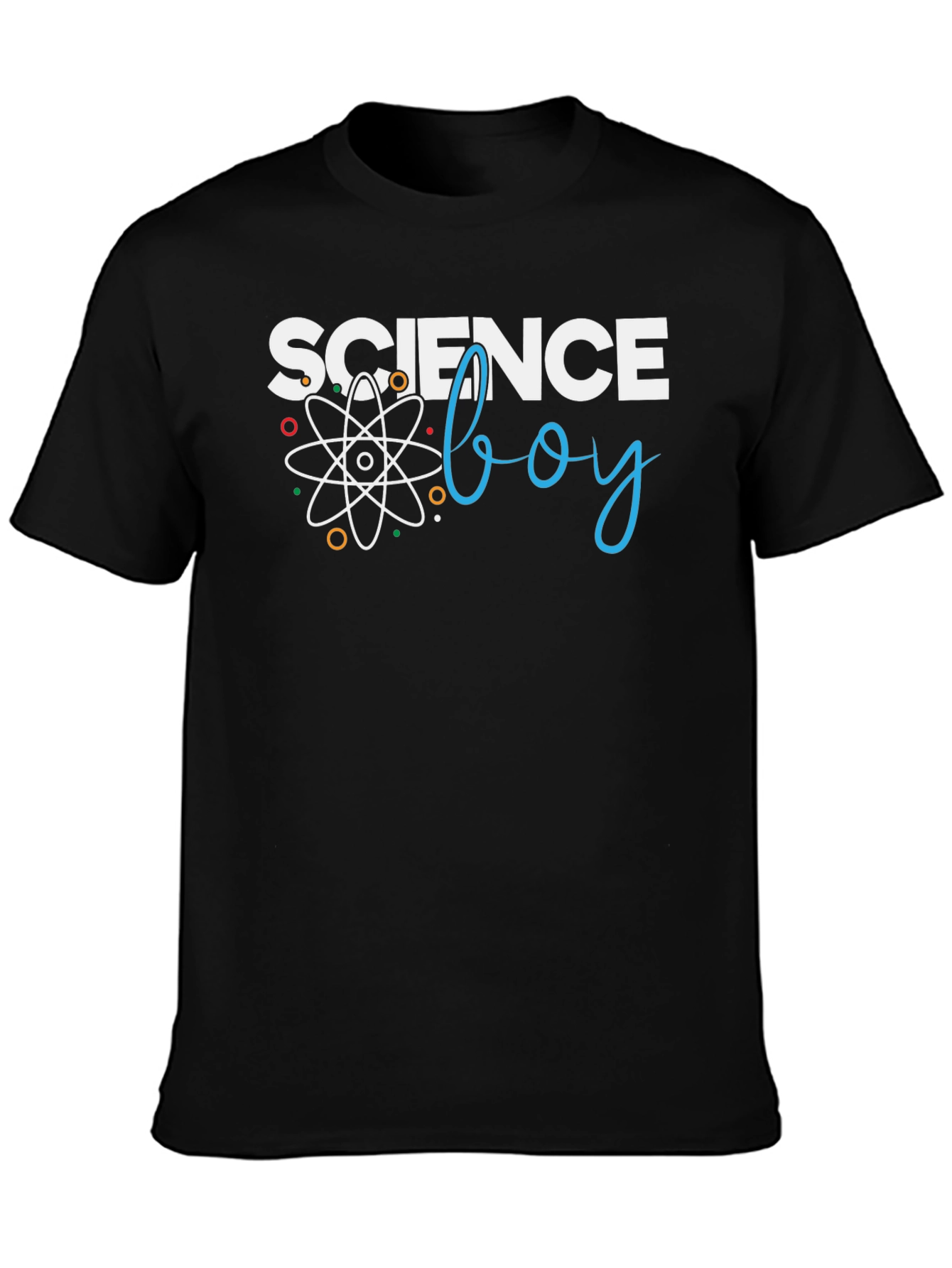 Black Science Boy Graphic T-Shirt - Black Cotton Tee view 3