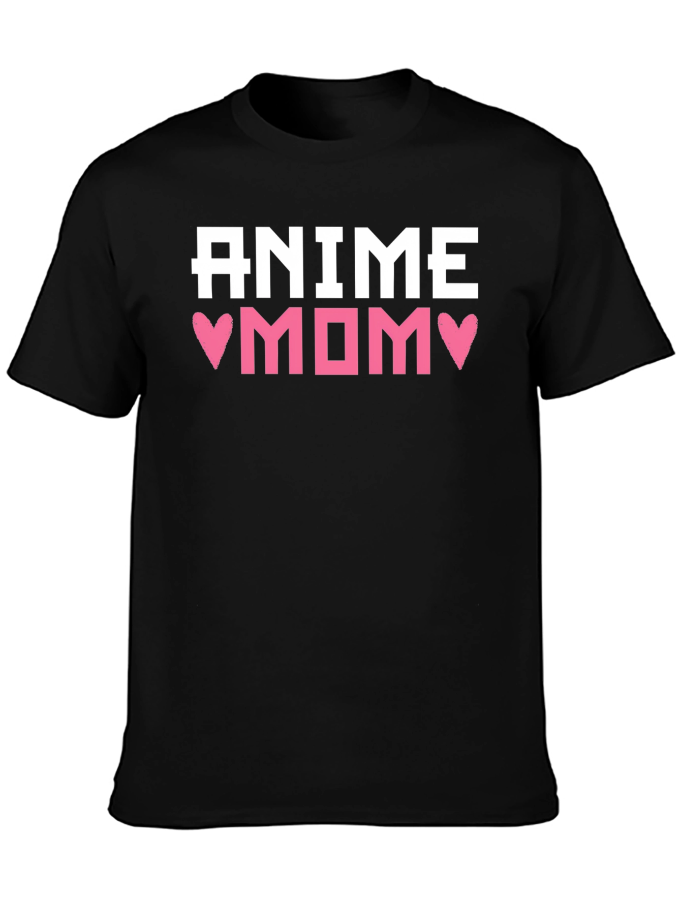 Black Anime Mom Black T-Shirt view 3