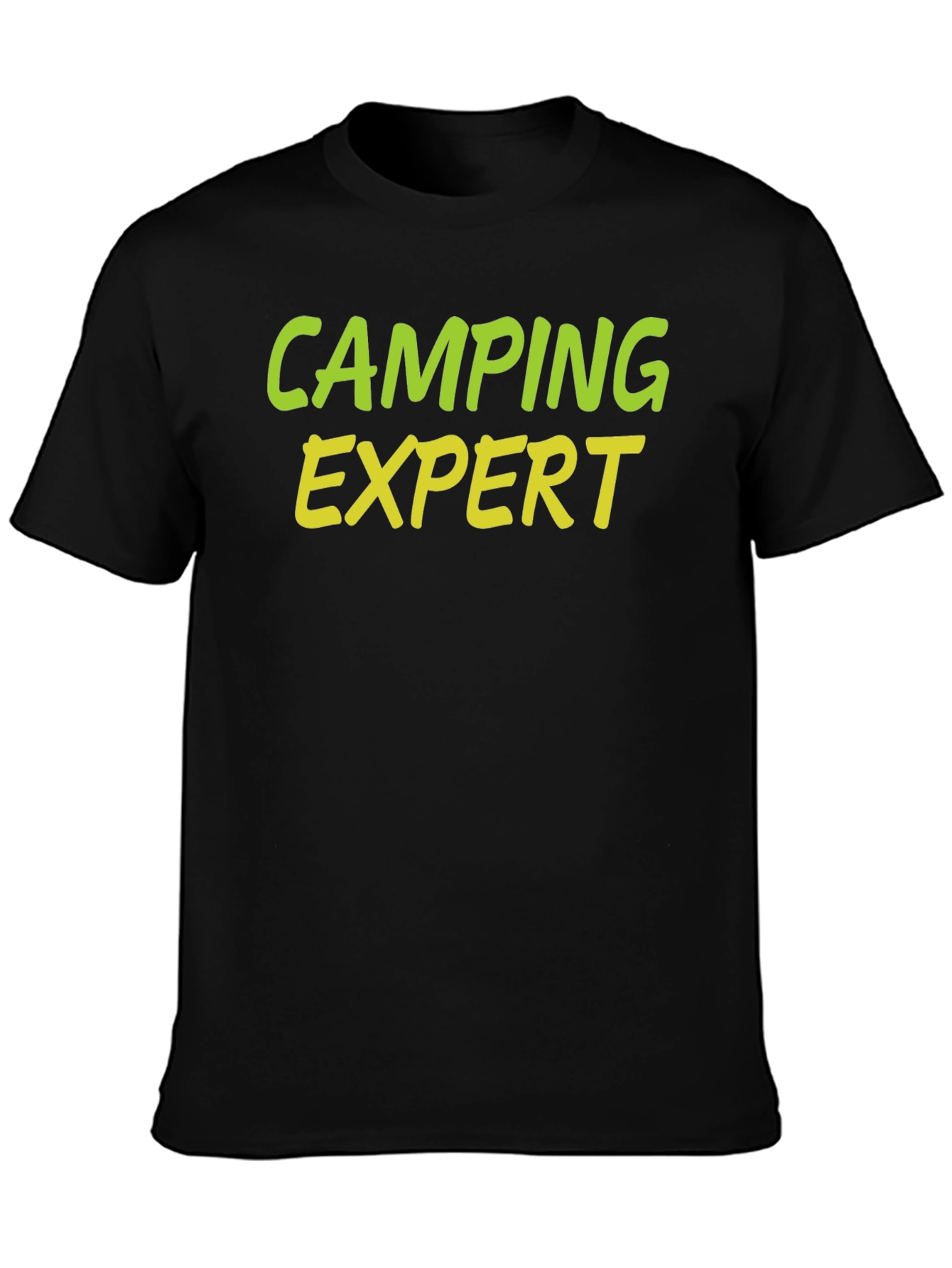 Black Camping Expert Graphic Tee - Black Cotton T-Shirt view 3