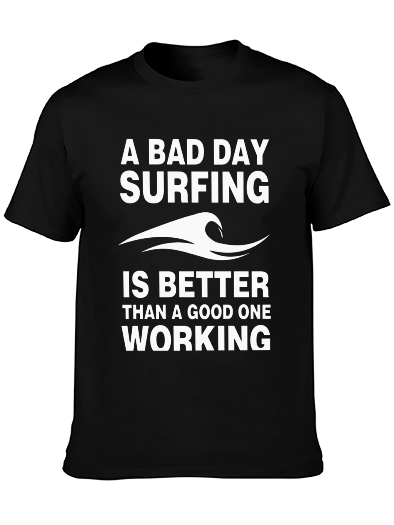 Black Surfing Graphic T-Shirt - A Bad Day Surfing view 3