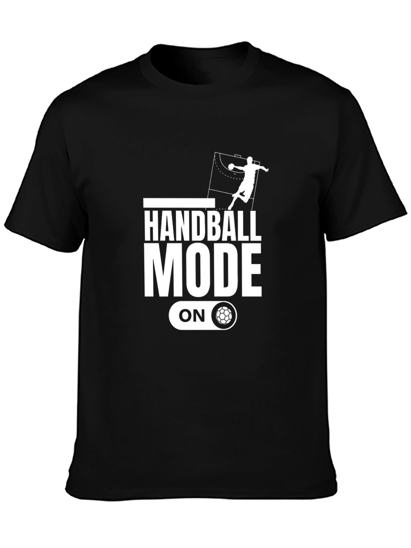 Black Handball Mode On Black Graphic Tee view 3