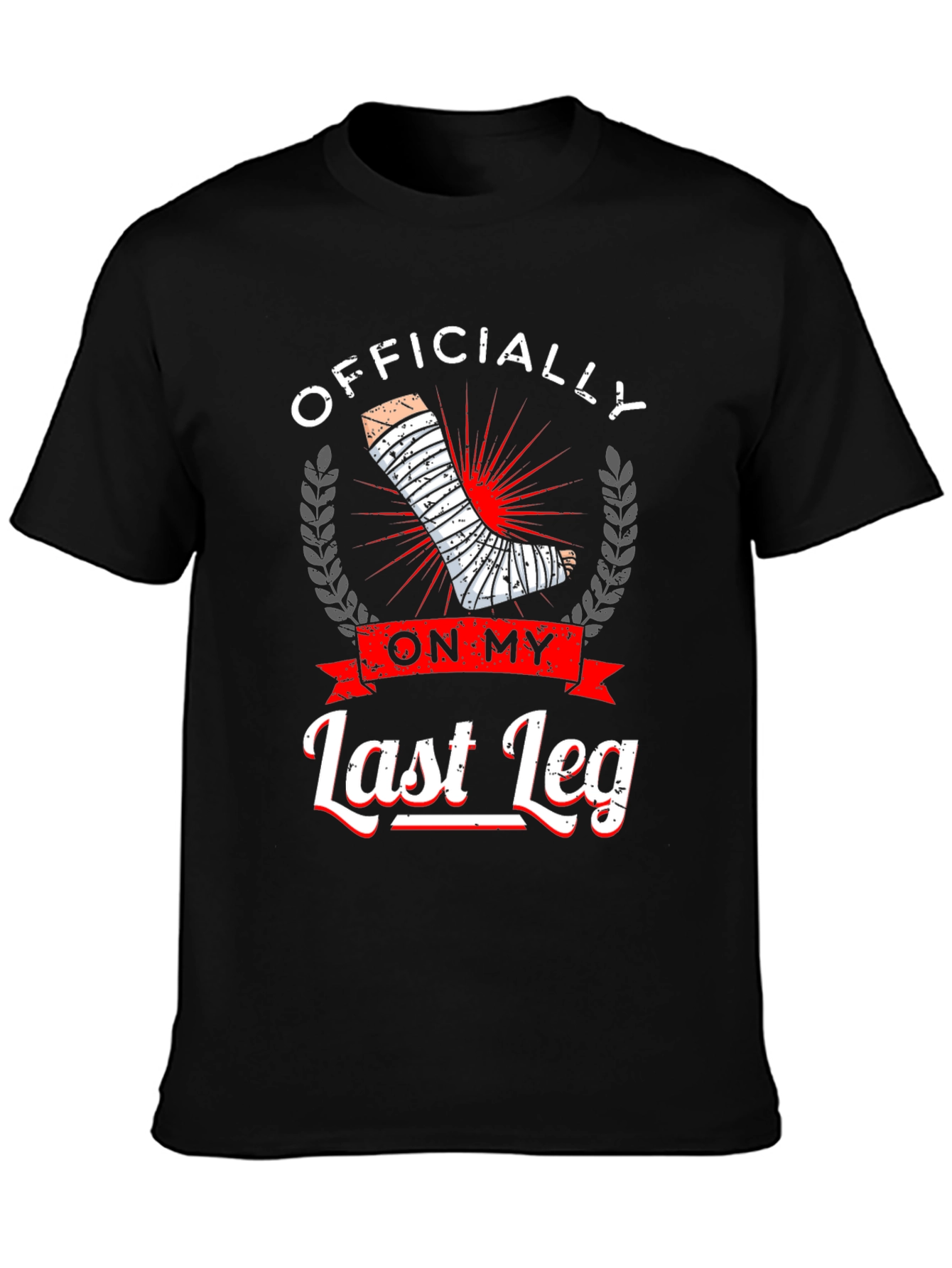 Black Officially On My Last Leg Graphic T-Shirt view 3