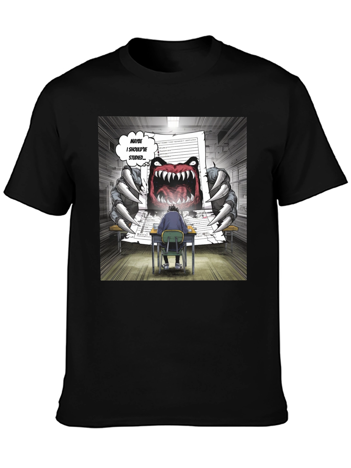 Black Monster Test T-Shirt - Study Humor Tee view 3
