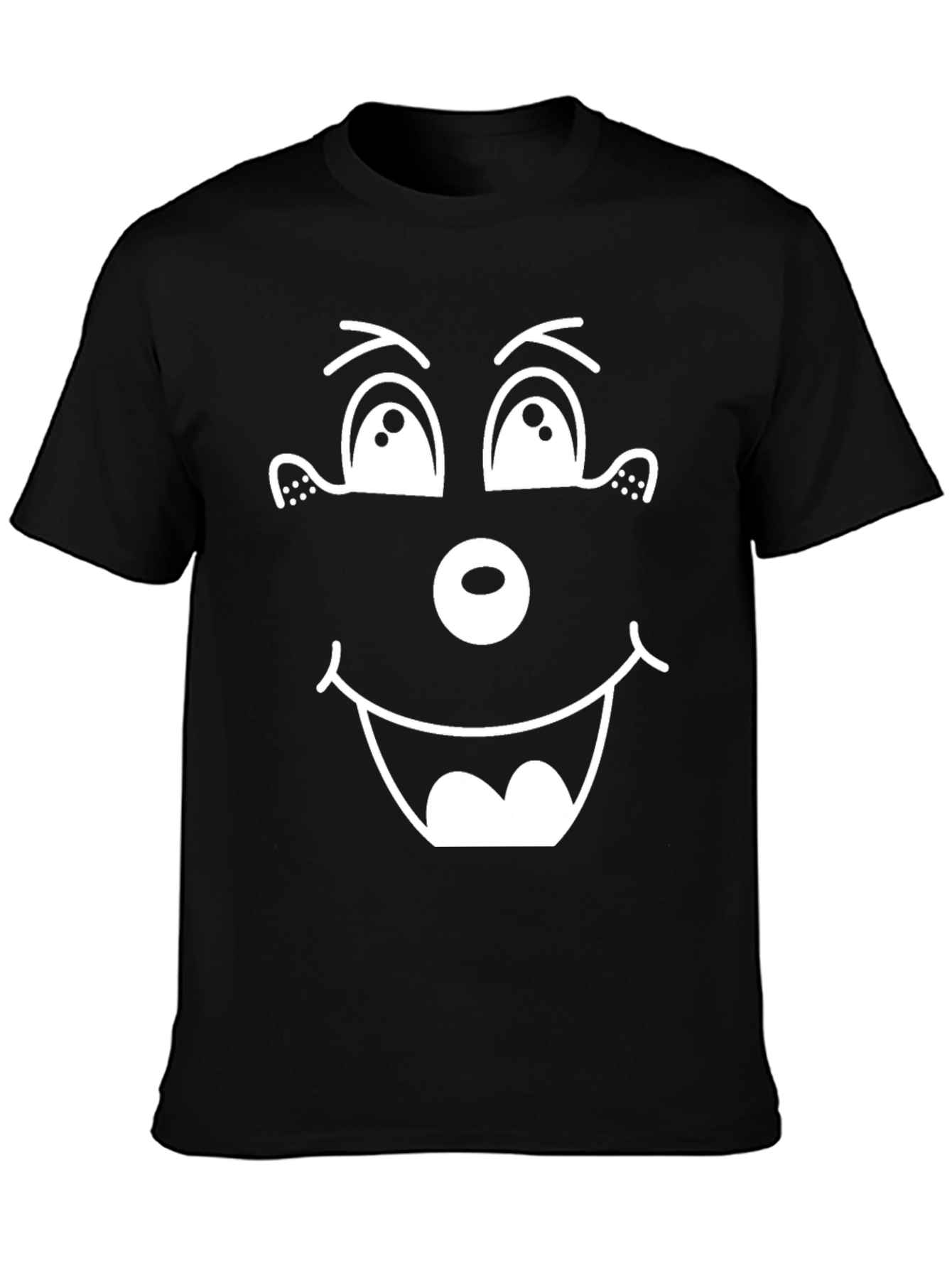 Black Funny Face Graphic Tee - Black Cotton Blend Shirt view 3