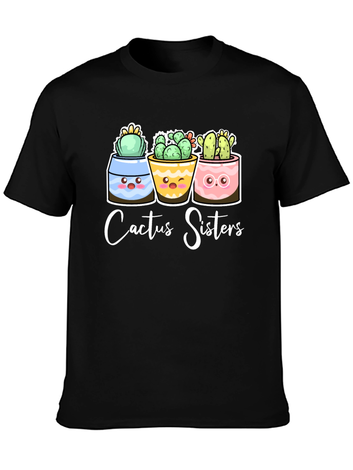 Black Cactus Sisters T-Shirt view 3