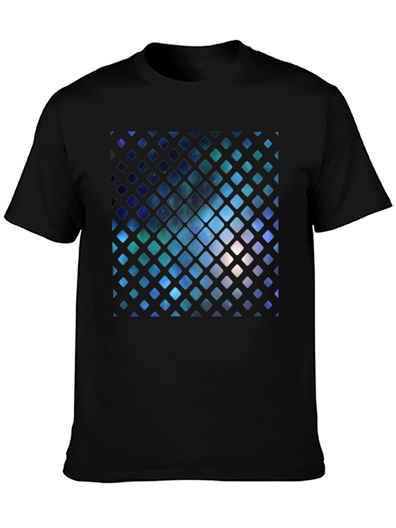 Black Galaxy Grid Graphic Tee view 3