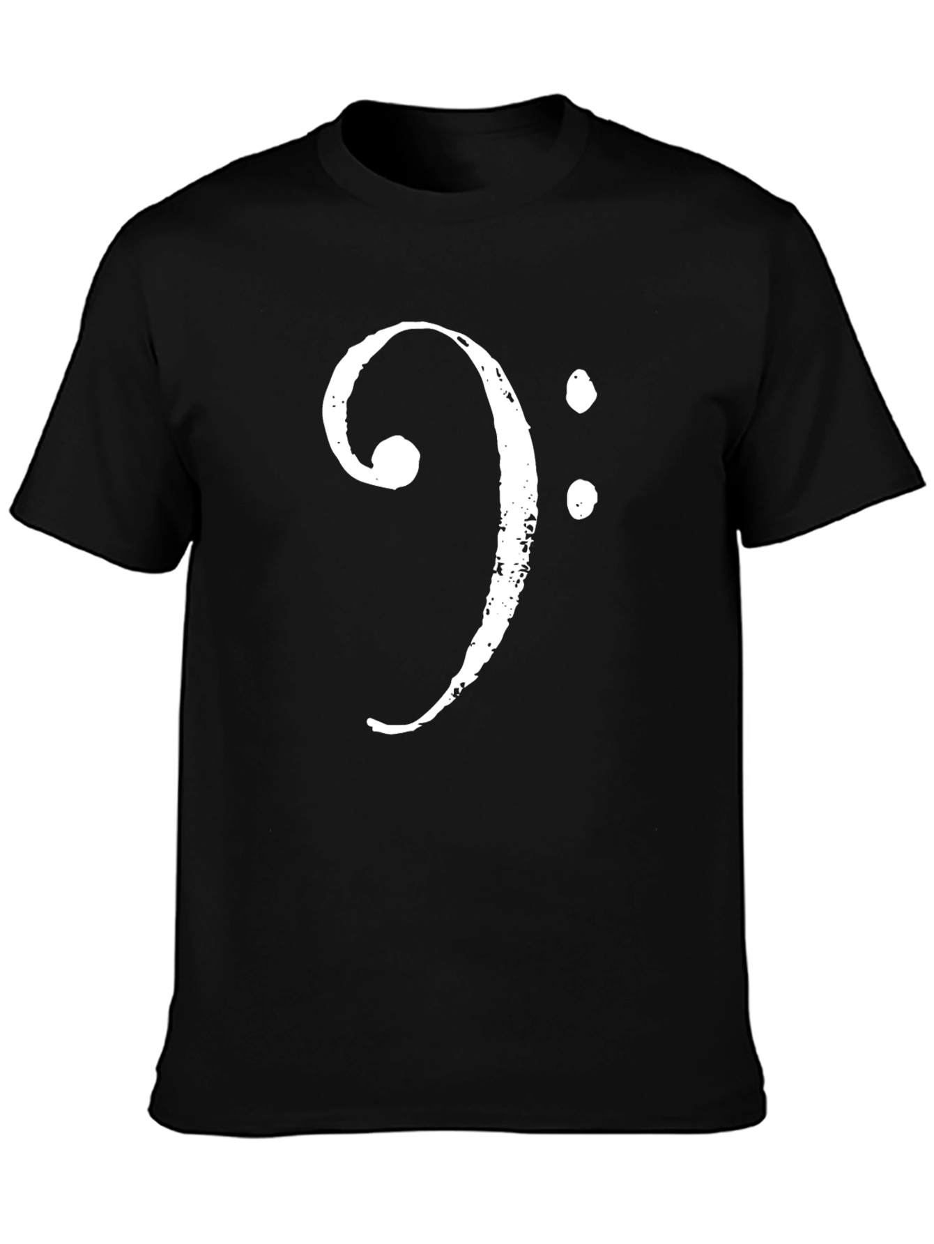 Black Bass Clef Music Note Graphic Tee - Black view 3