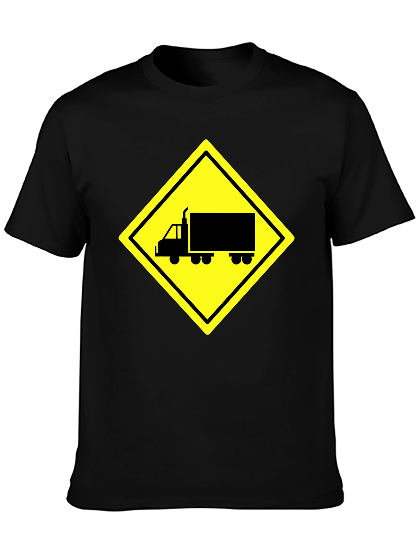 Black Truck Crossing Sign Graphic Tee - Black view 3