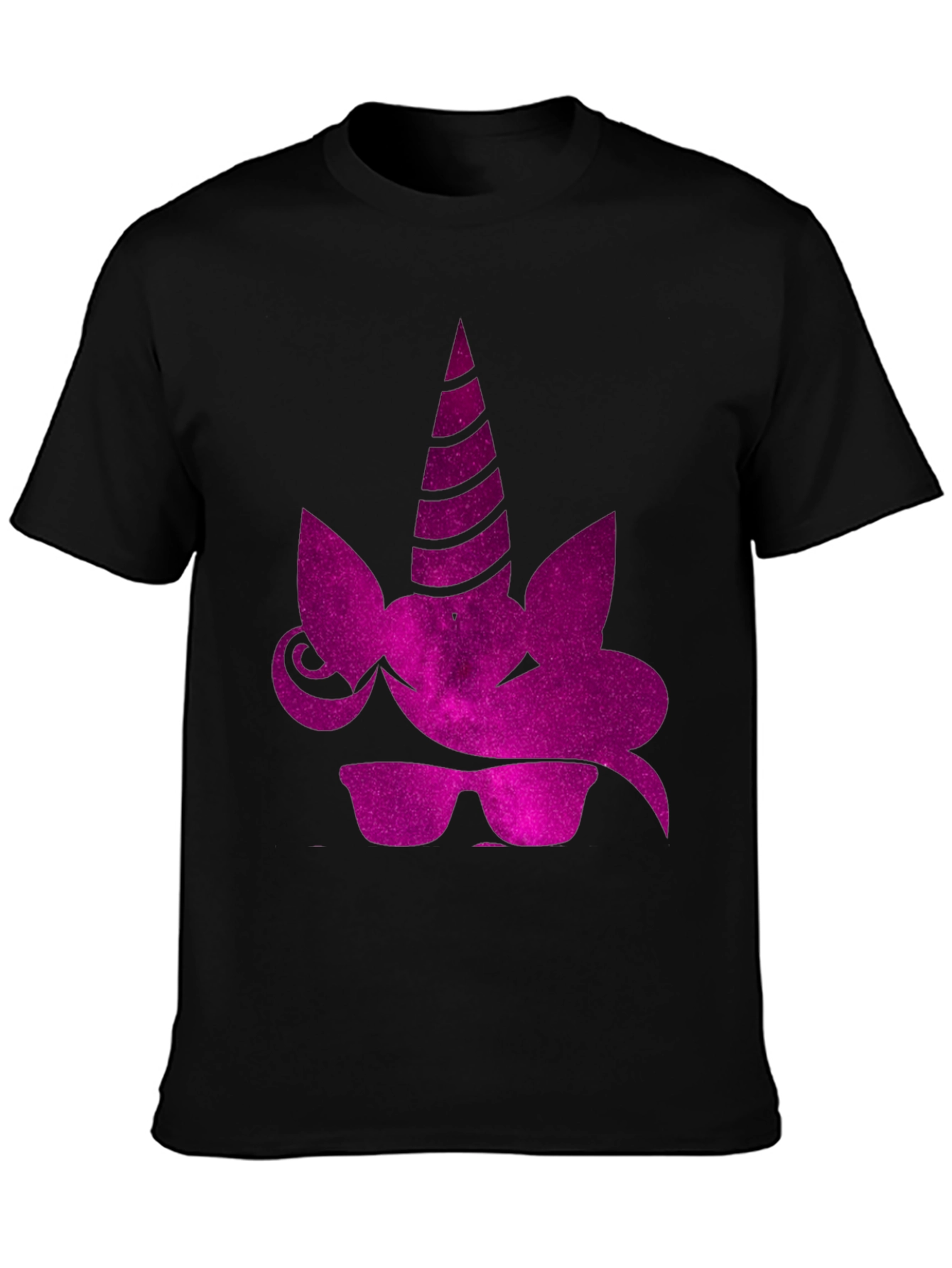 Black Cool Unicorn Tee - Black Graphic T-Shirt view 3
