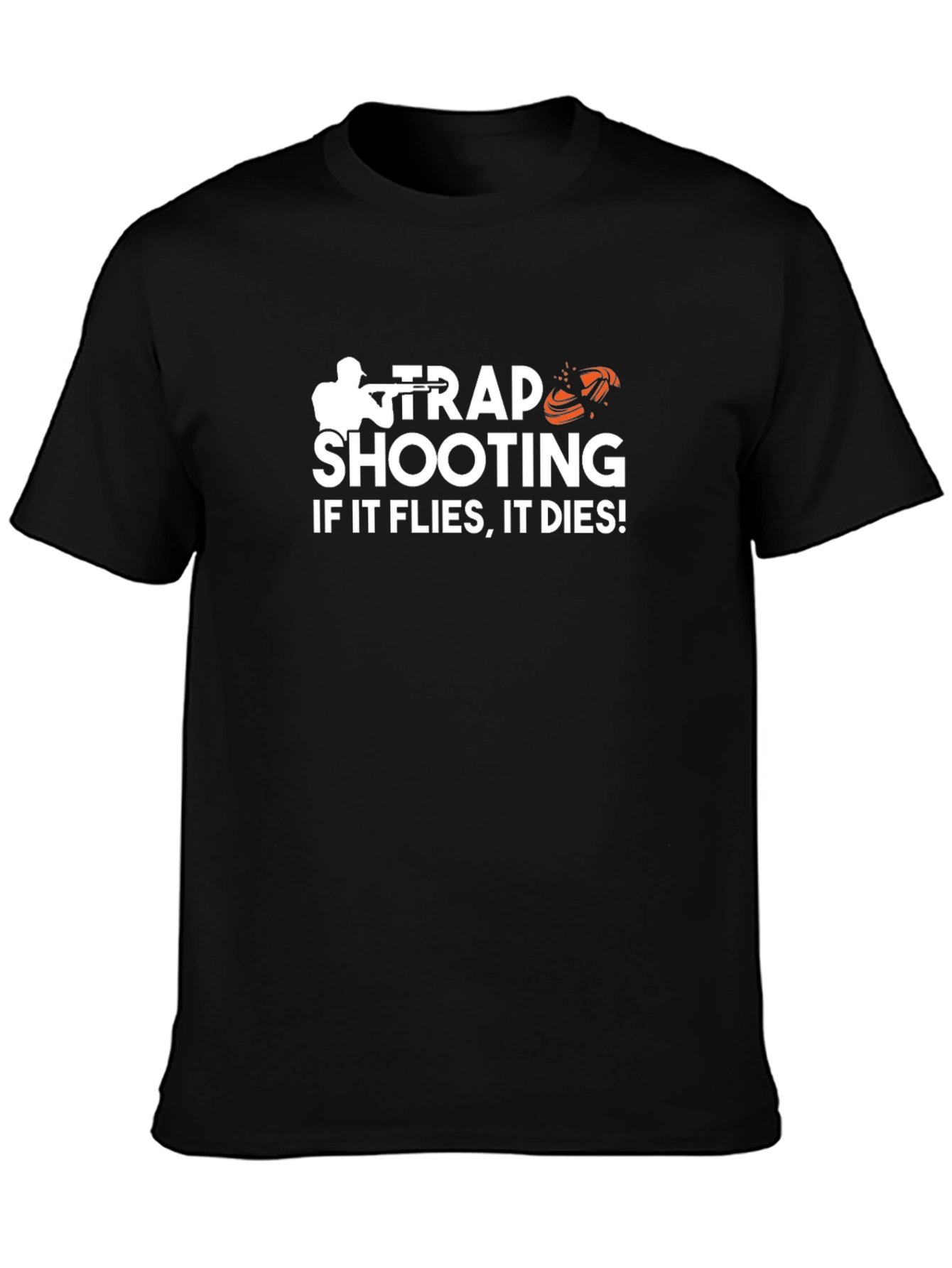 Black Trap Shooting T-Shirt: If It Flies, It Dies! view 3