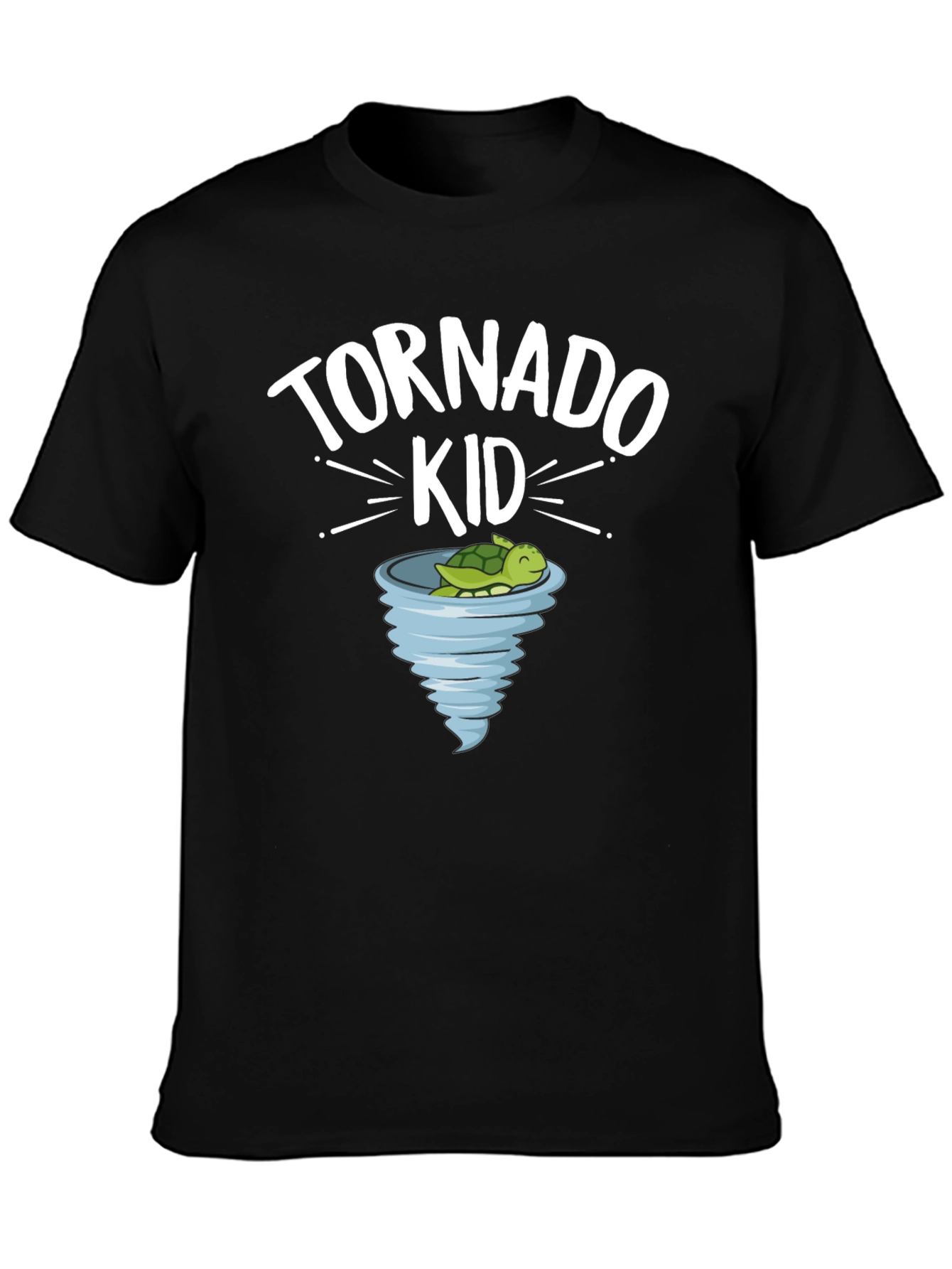 Black Tornado Kid Black T-Shirt Cute Turtle Cartoon view 3