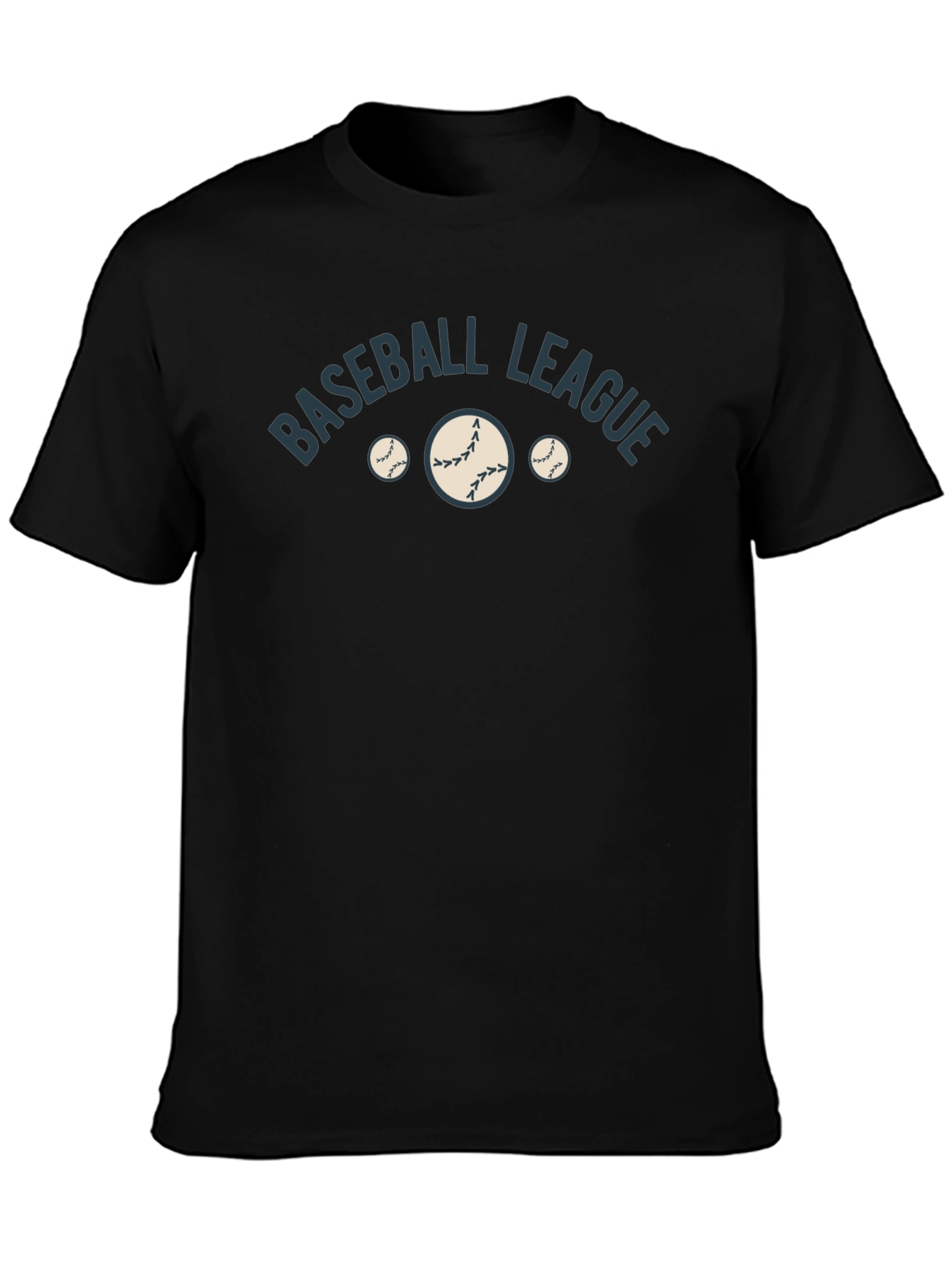 Black Baseball League Graphic Tee - Stylish Cotton Comfort view 3