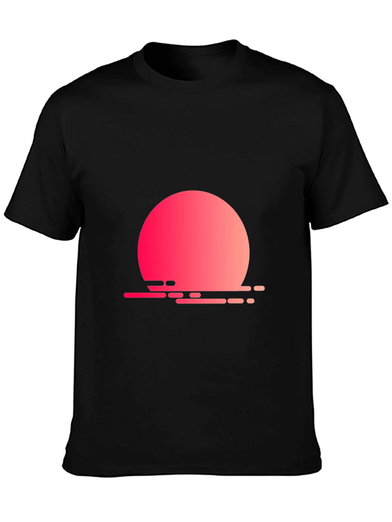 Black Sunset Graphic Black Tee view 3