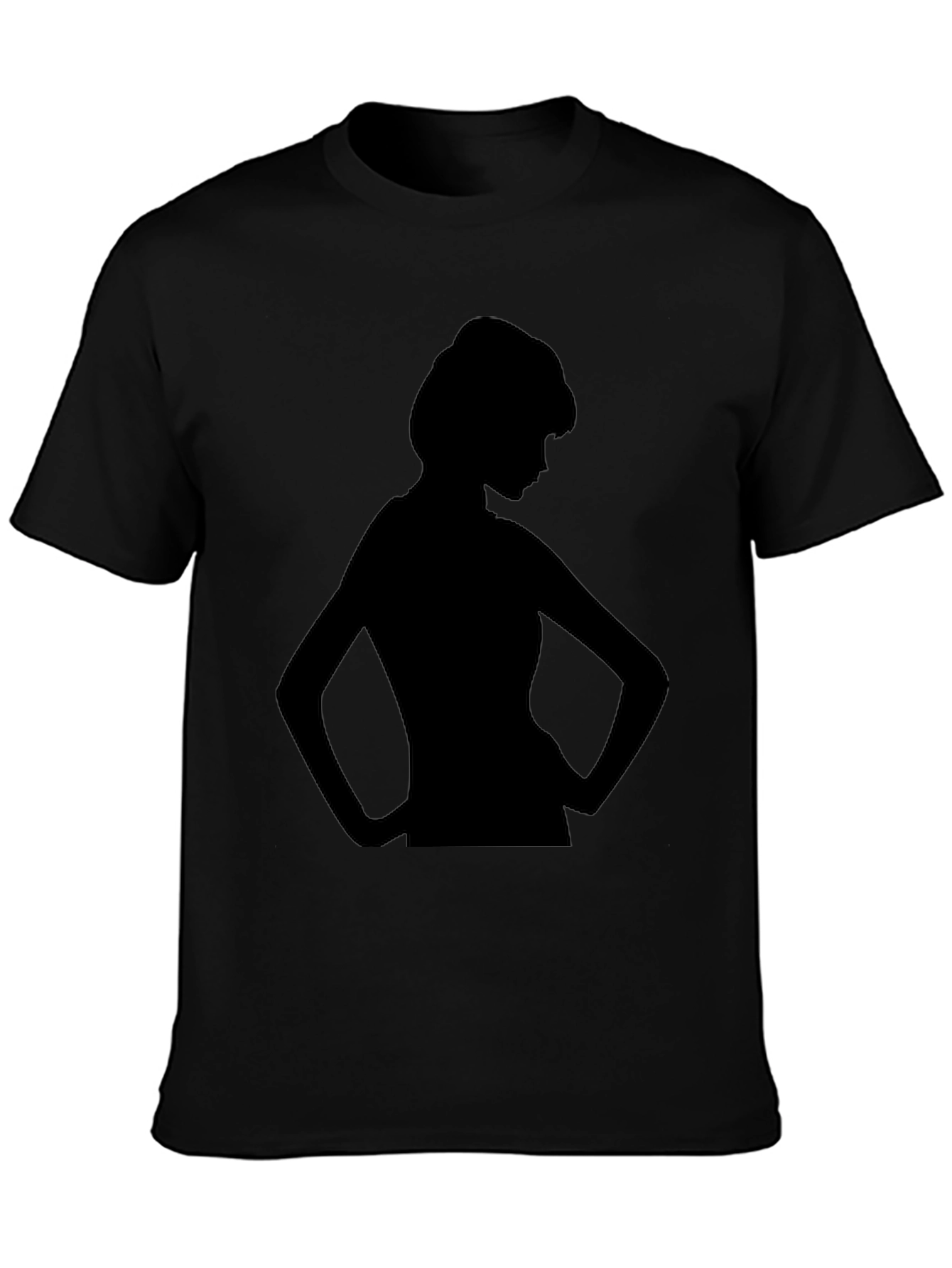 Black Silhouette Woman Graphic Tee - Black view 3