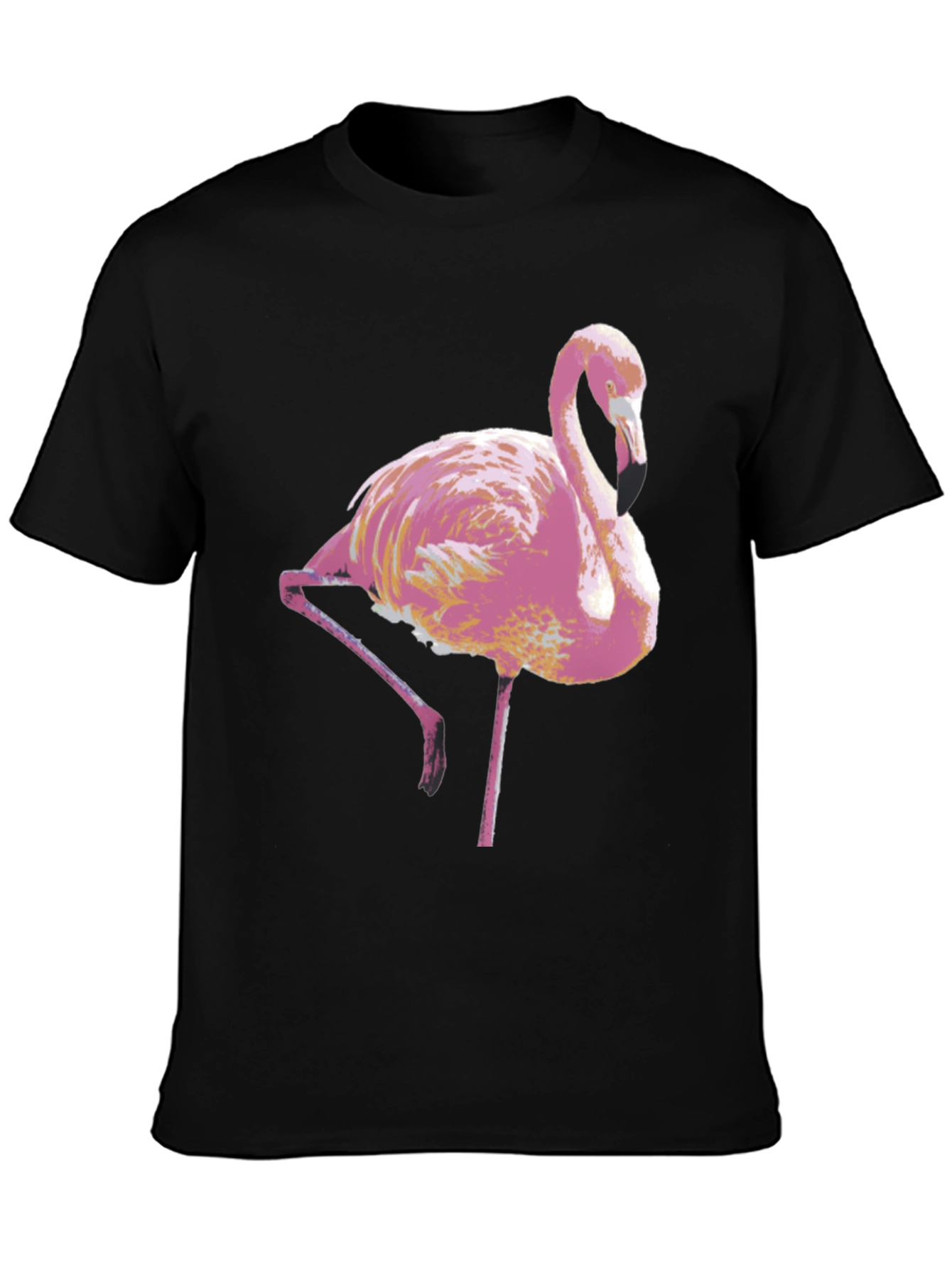 Black Pink Flamingo Graphic Tee - Stylish Men's T-Shirt view 3