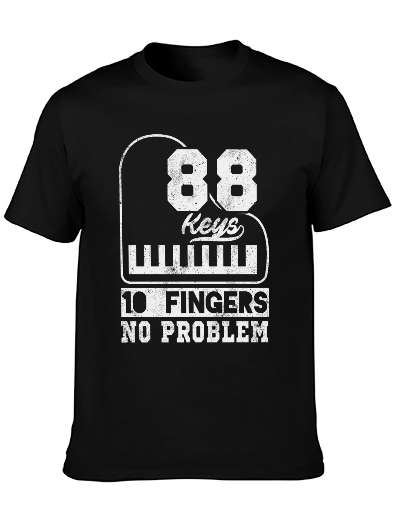 Black 88 Keys 10 Fingers No Problem T-Shirt view 3