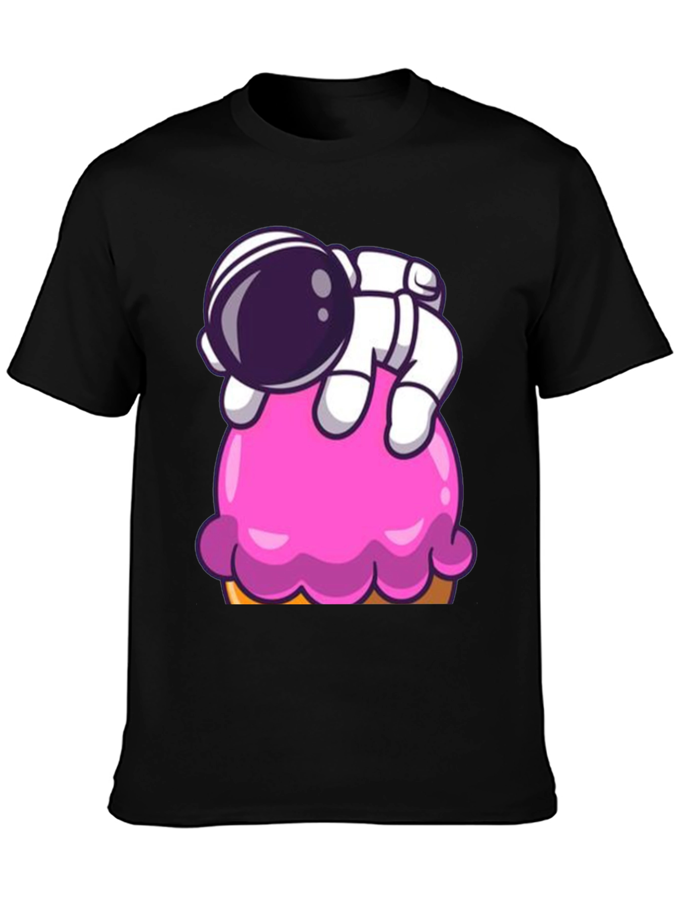 Black Astronaut Ice Cream Graphic Tee view 3