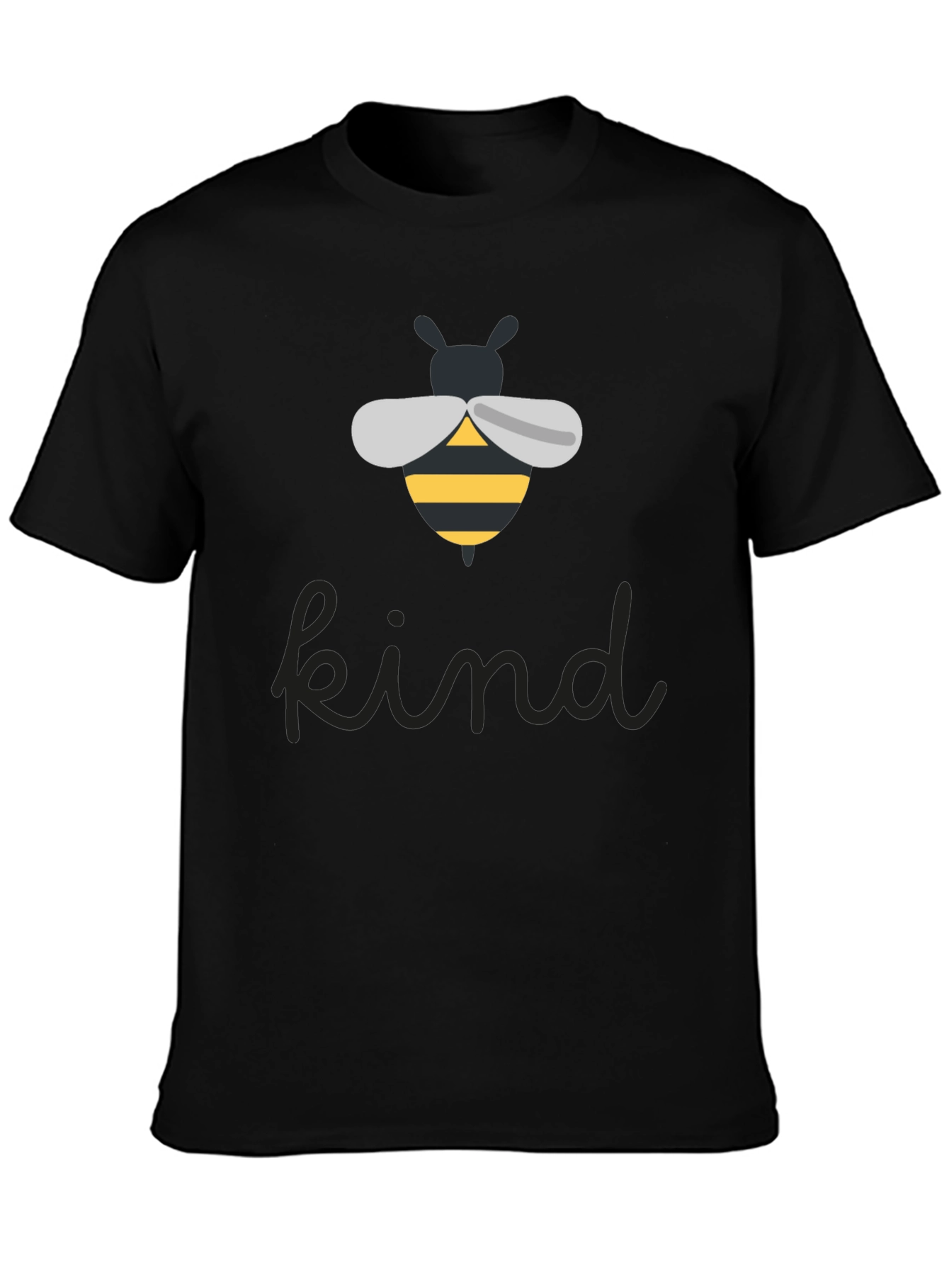 Black Bee Kind Graphic Tee - Unisex Black T-Shirt view 3