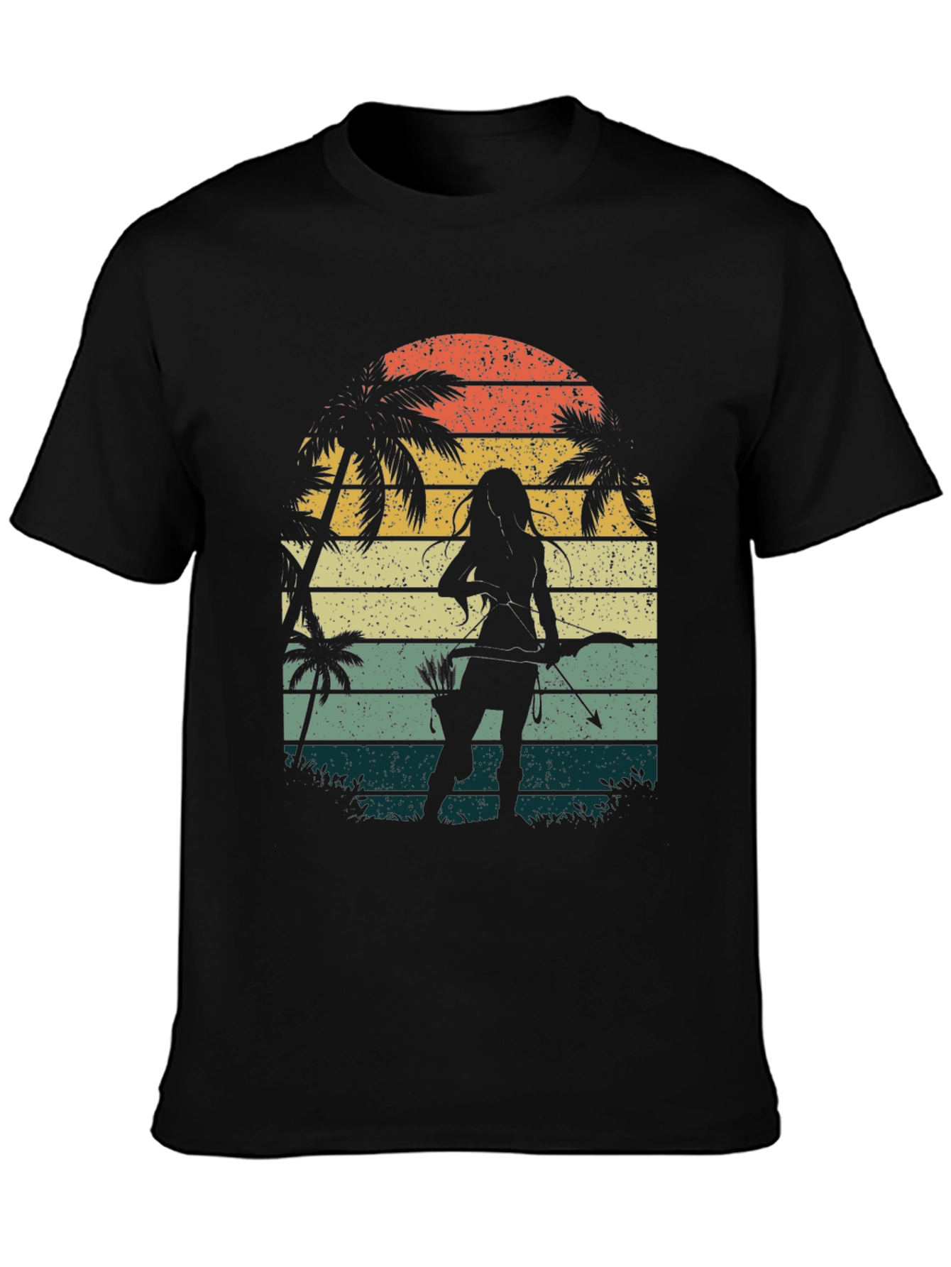 Retro Archer Tee - Tropical Sunset Design - 3
